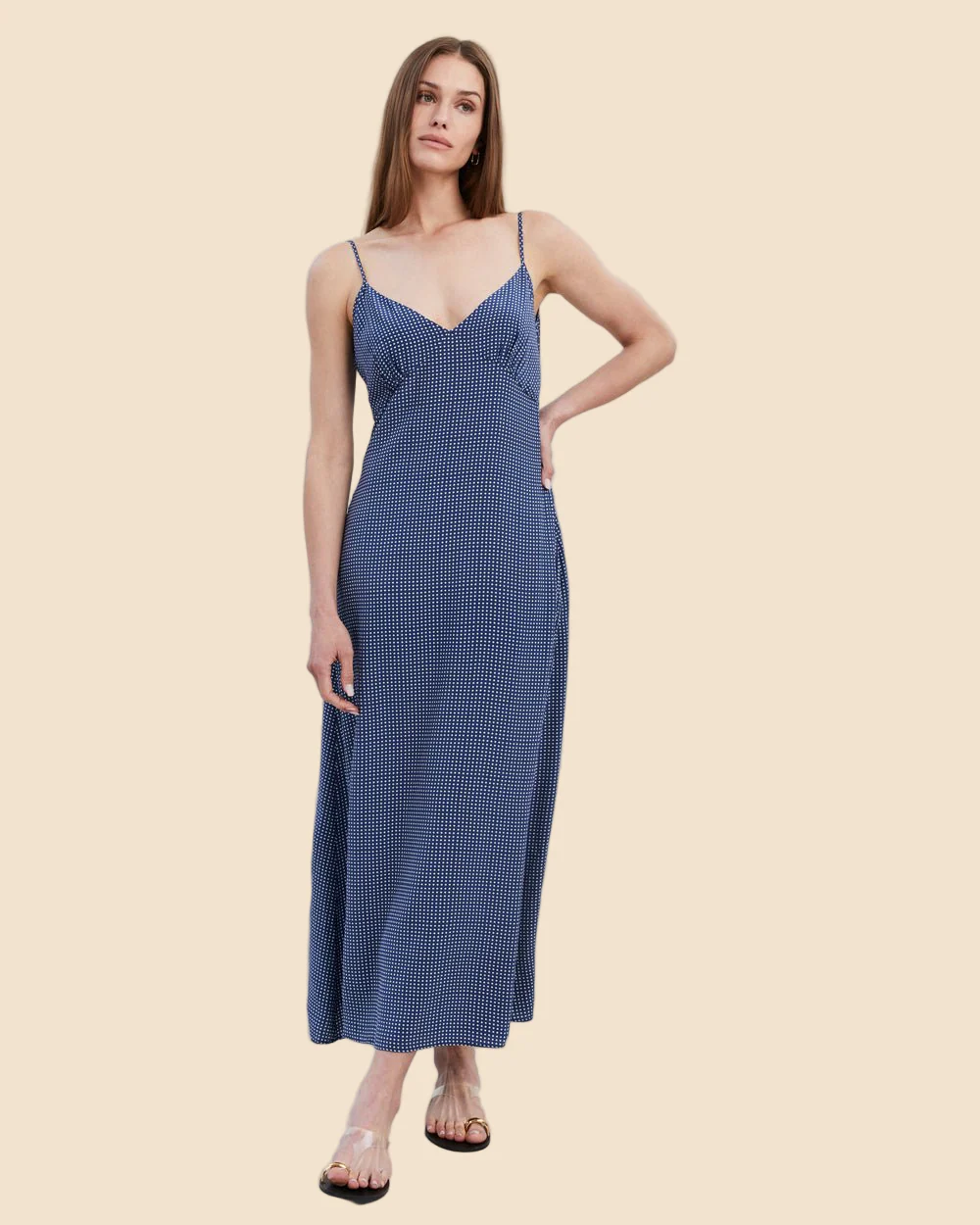 Rosetta Dress | Midnight Blue Polka Dot - Image 3