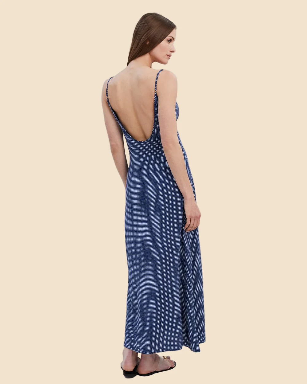 Rosetta Dress | Midnight Blue Polka Dot - Image 6