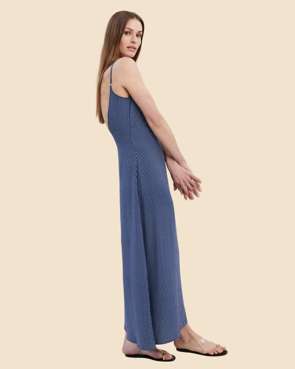 Rosetta Dress | Midnight Blue Polka Dot - Image 7