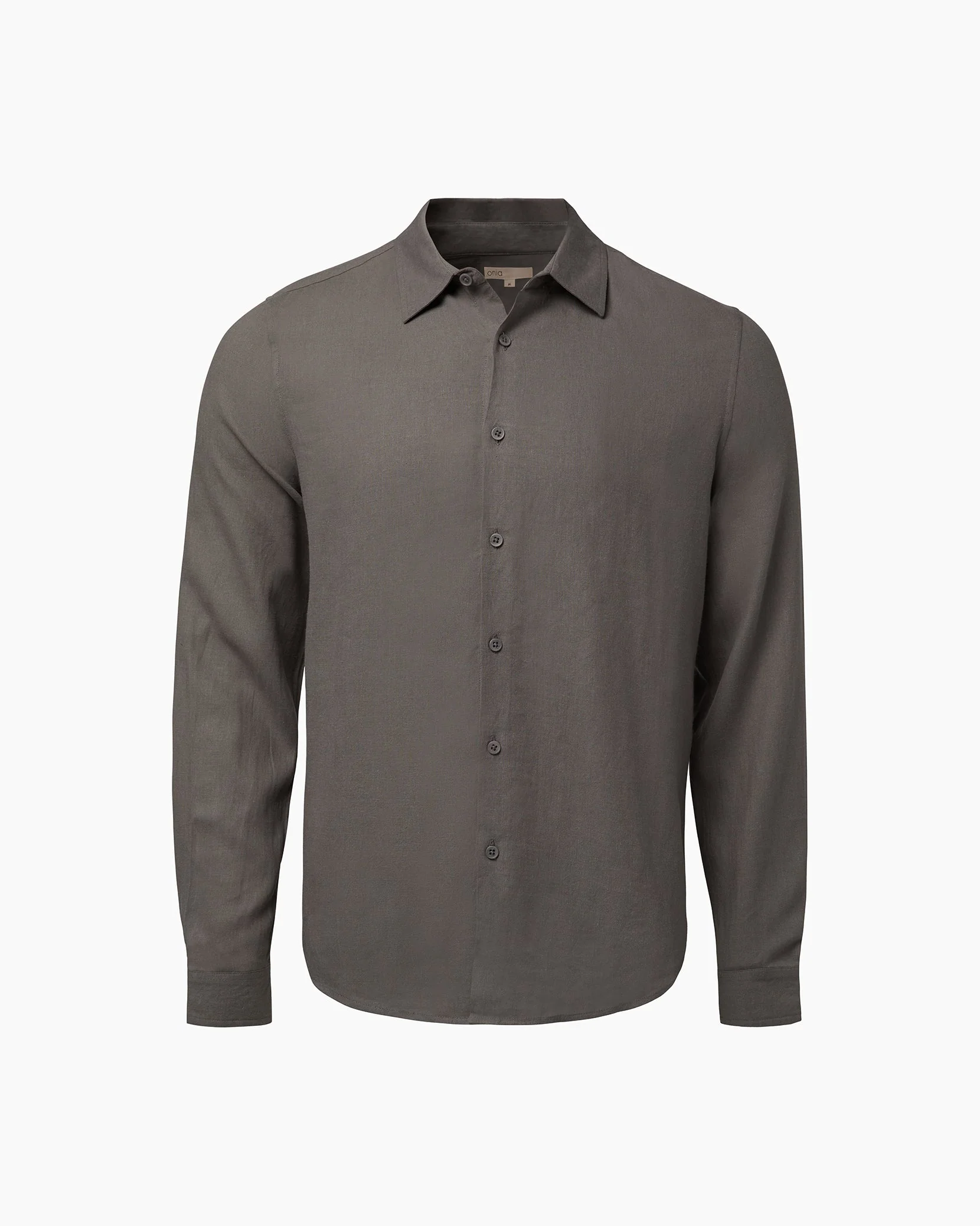 Mens | Standard Long Sleeve Linen Shirt | Charcoal Gray