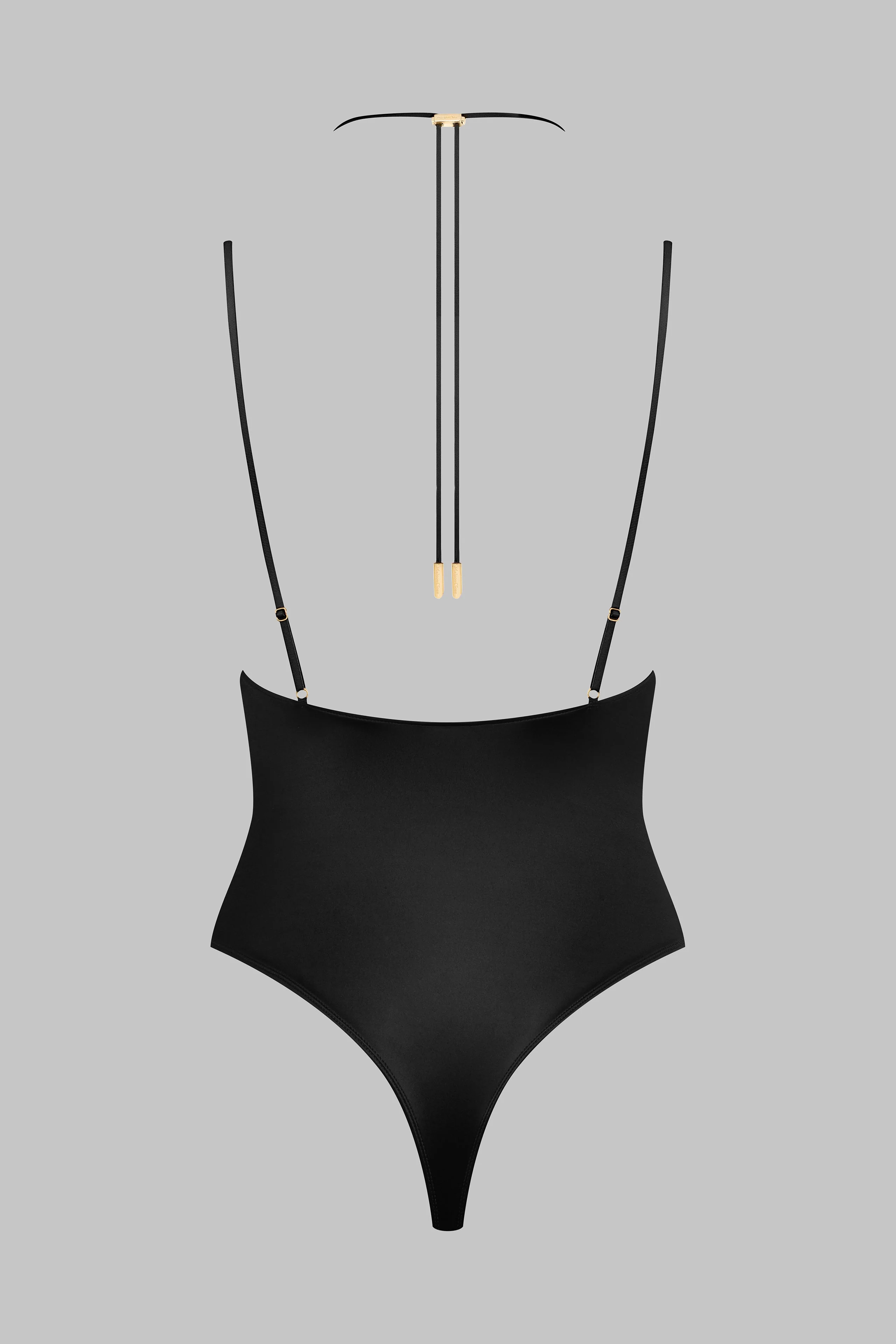 Thong bodysuit with straps - French Kiss | Black - Image 5