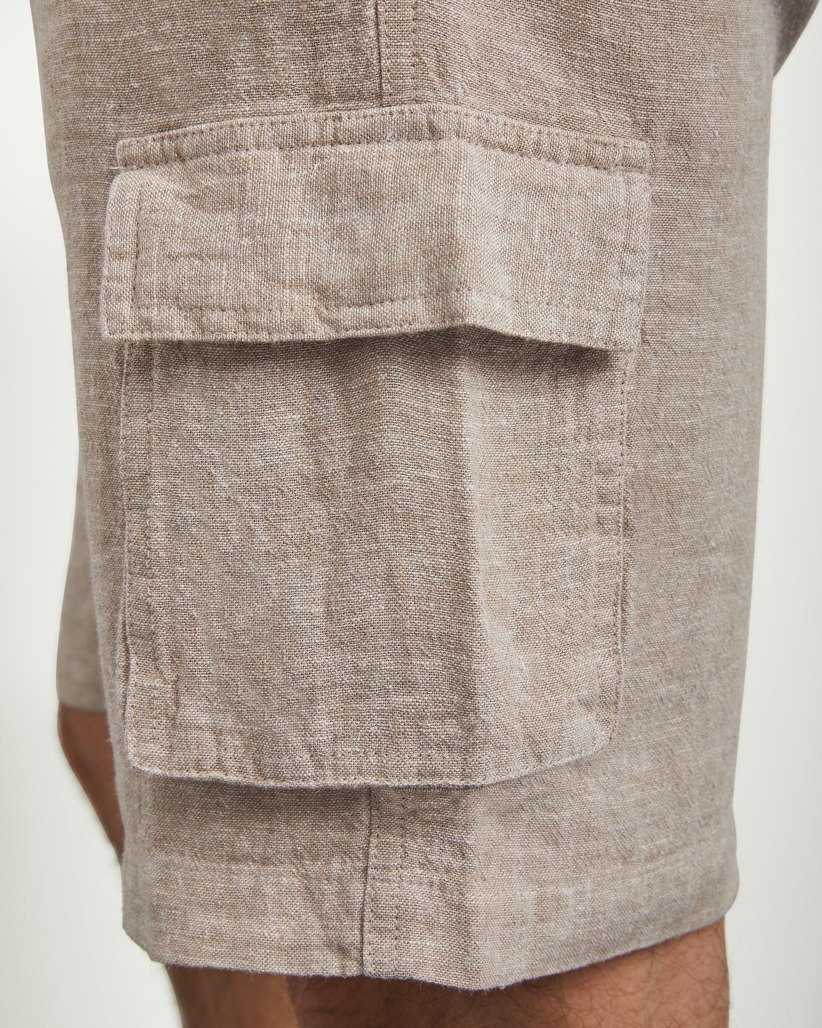Mens | Stretch Linen Pull On Cargo Short | Navy - Image 8