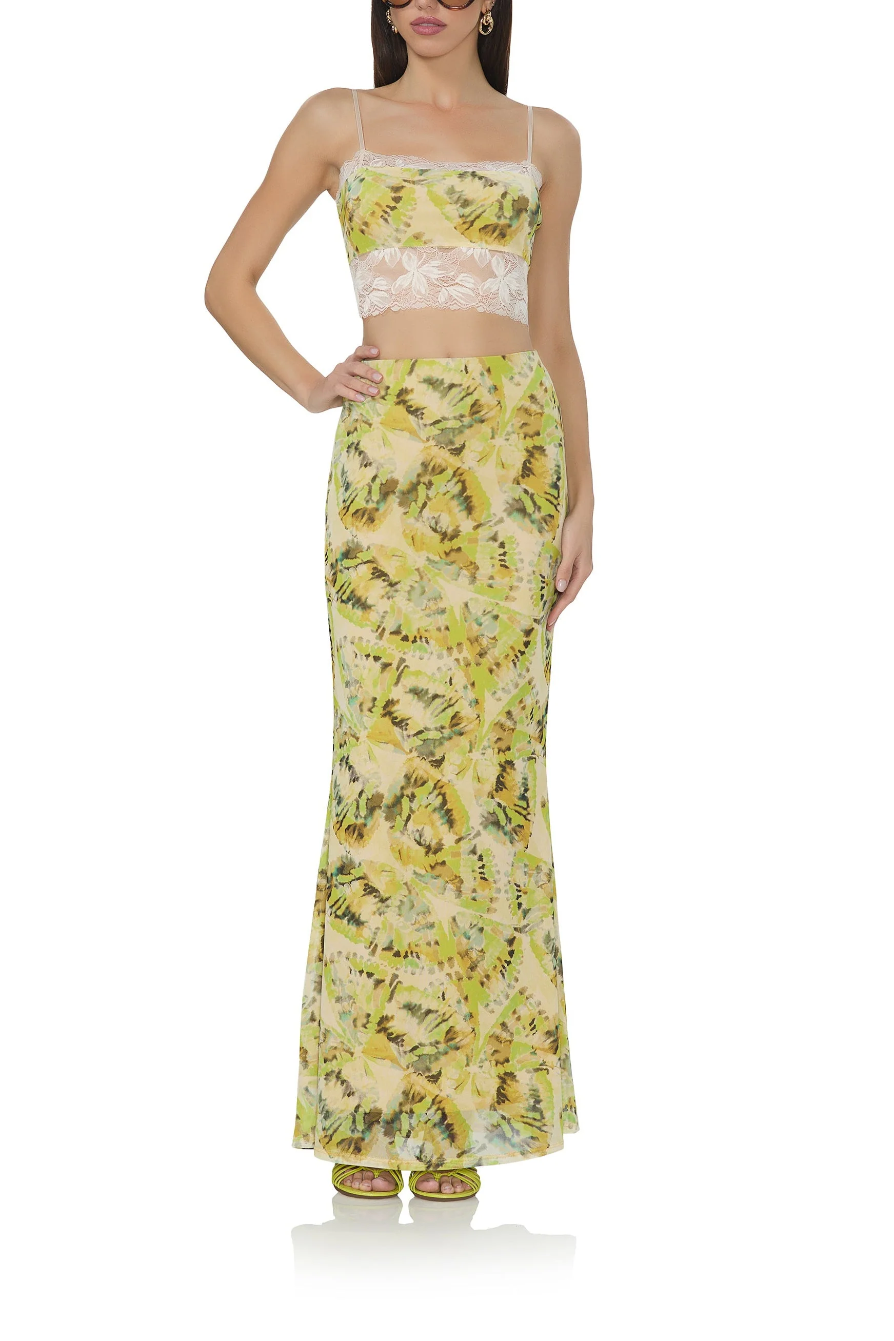 Tegan Maxi Skirt | Lime Wing