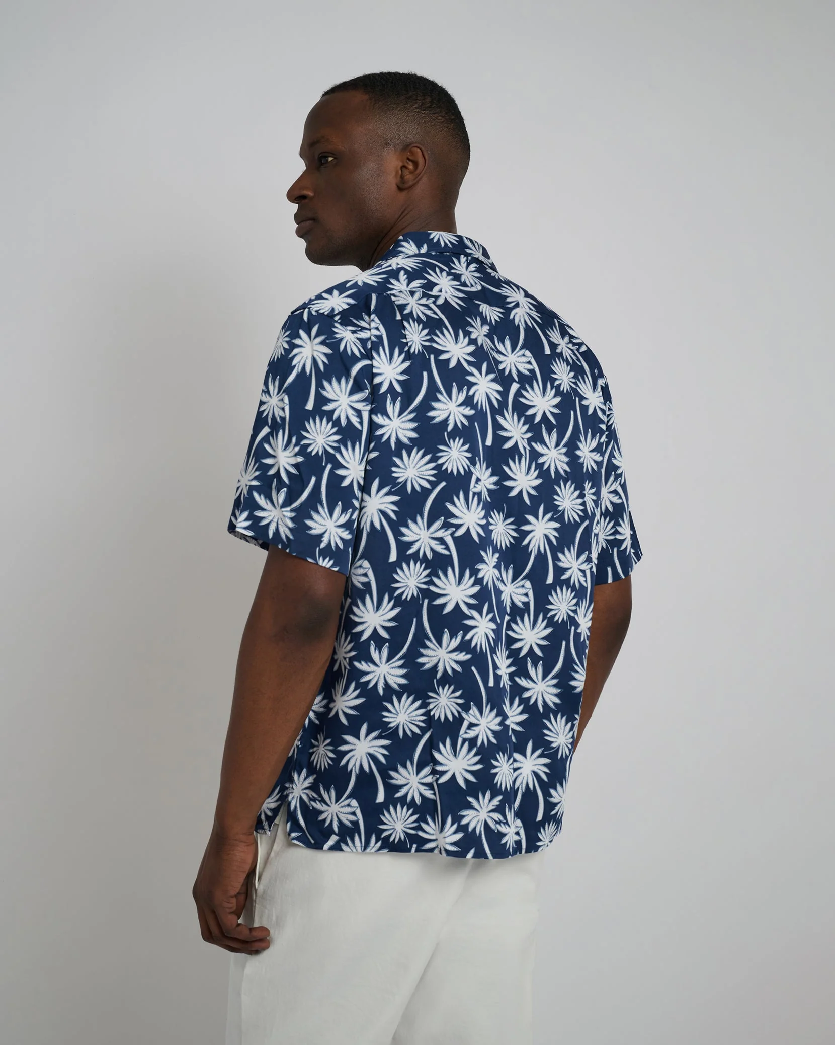 Mens | Tencel Vacation Shirt | Deep Navy/White - Image 5