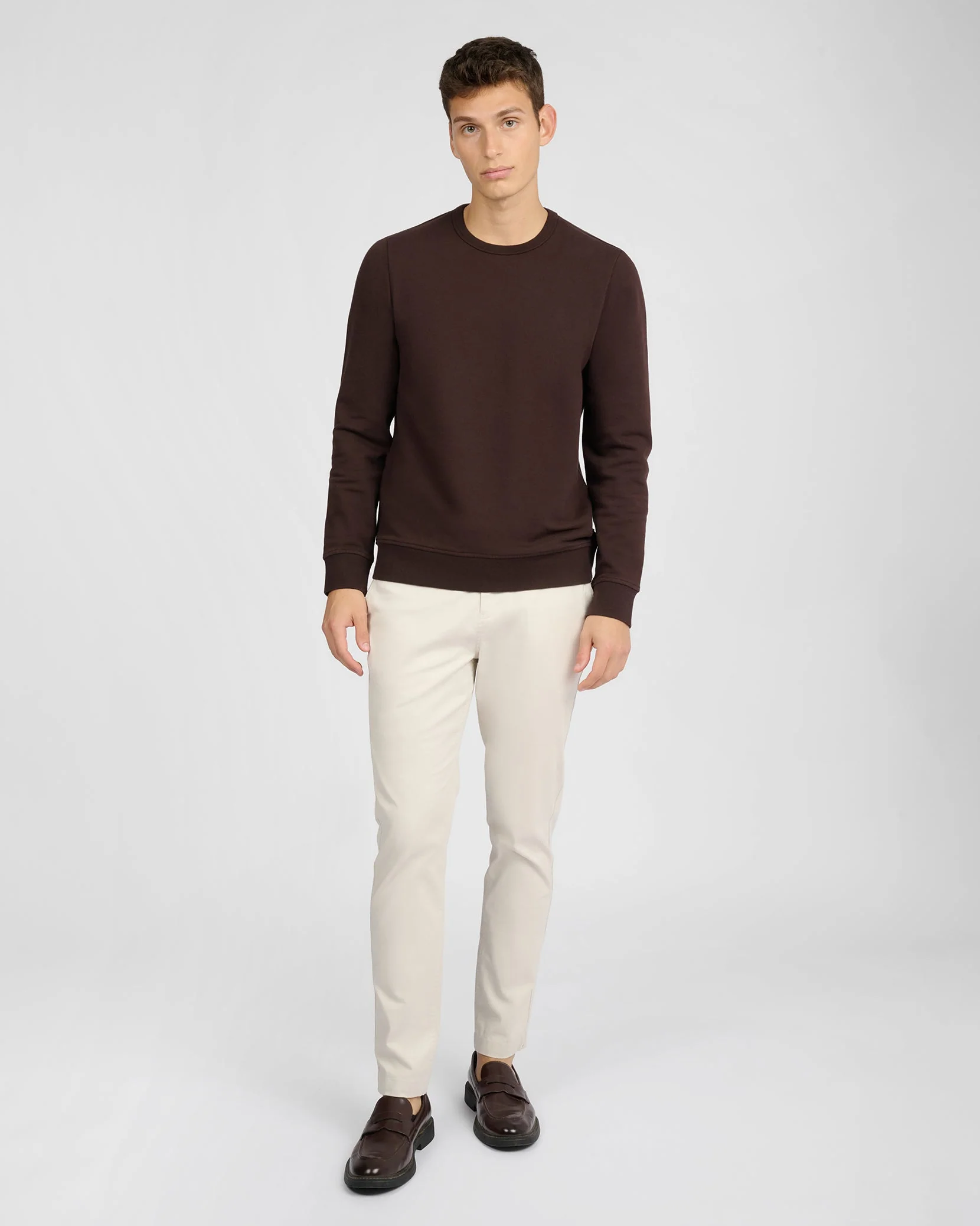 Mens | Terry Crewneck Sweater | Dark Java - Image 6