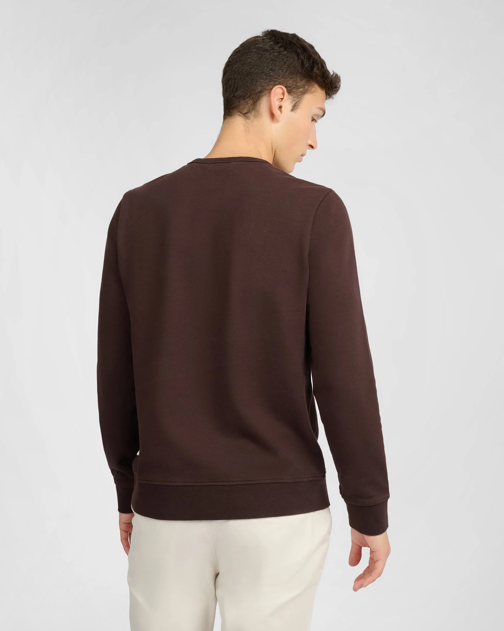 Mens | Terry Crewneck Sweater | Dark Java - Image 7