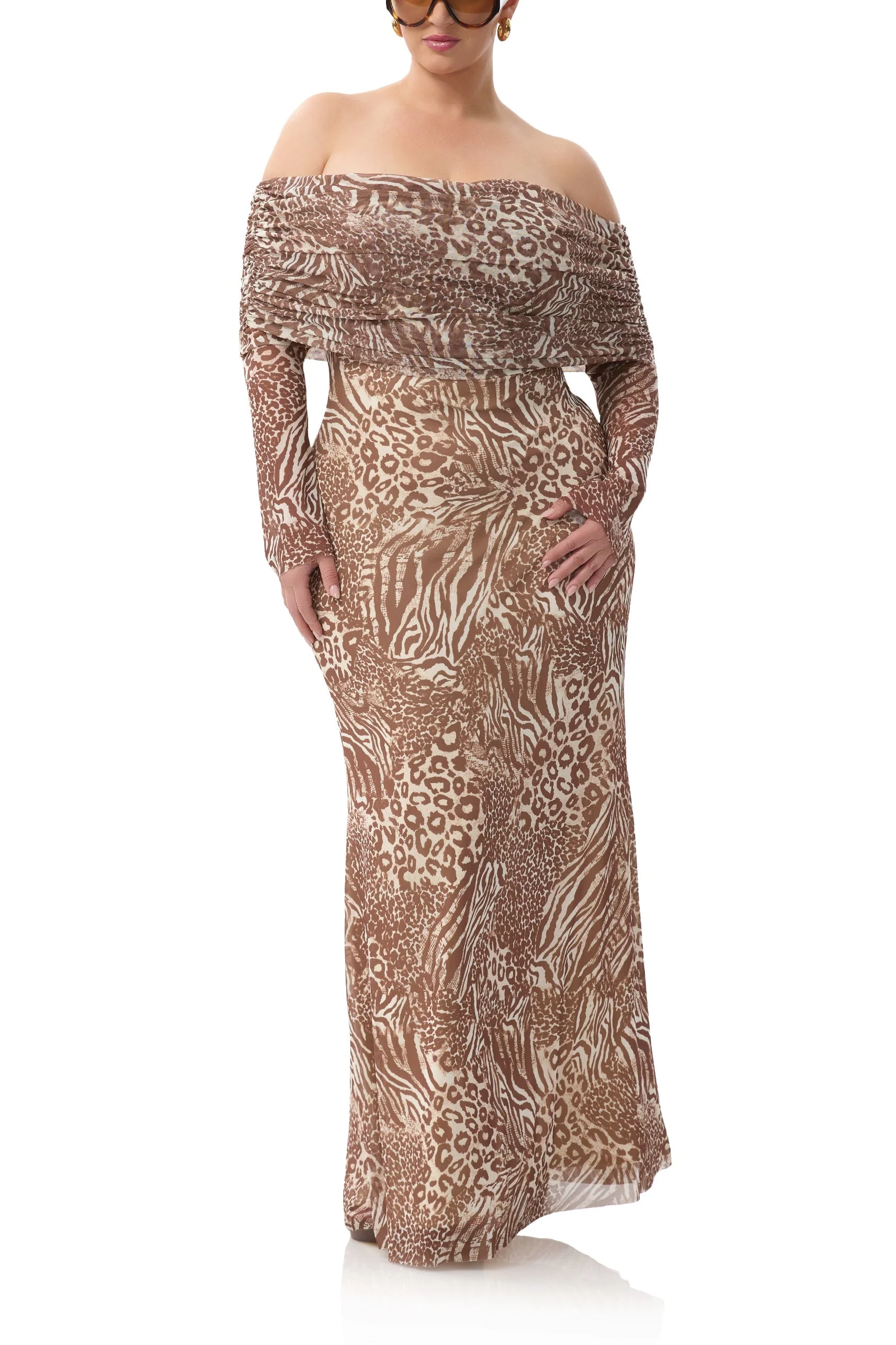 Thelma Dress | Taupe Animal - Image 2