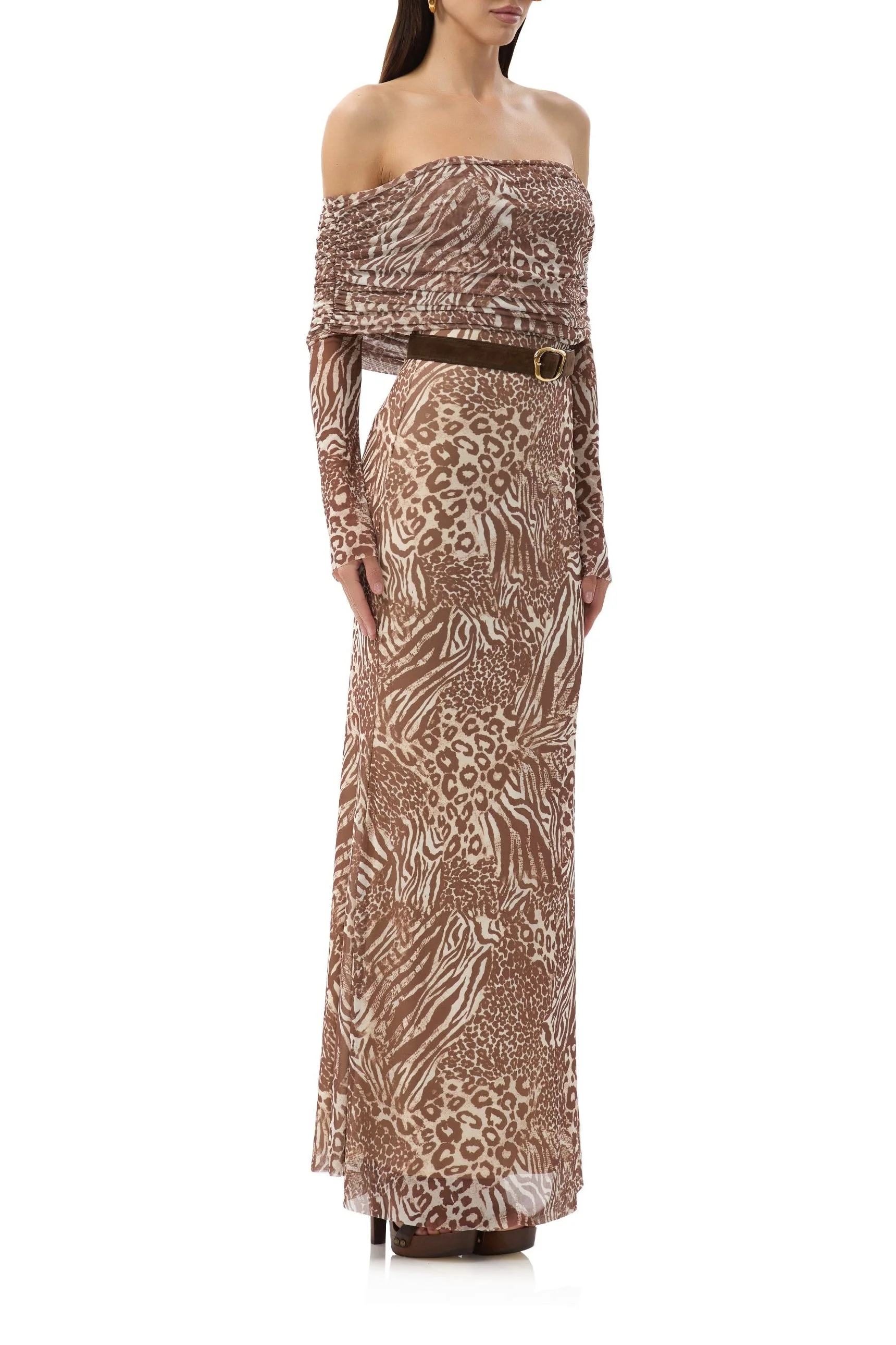 Thelma Dress | Taupe Animal - Image 3