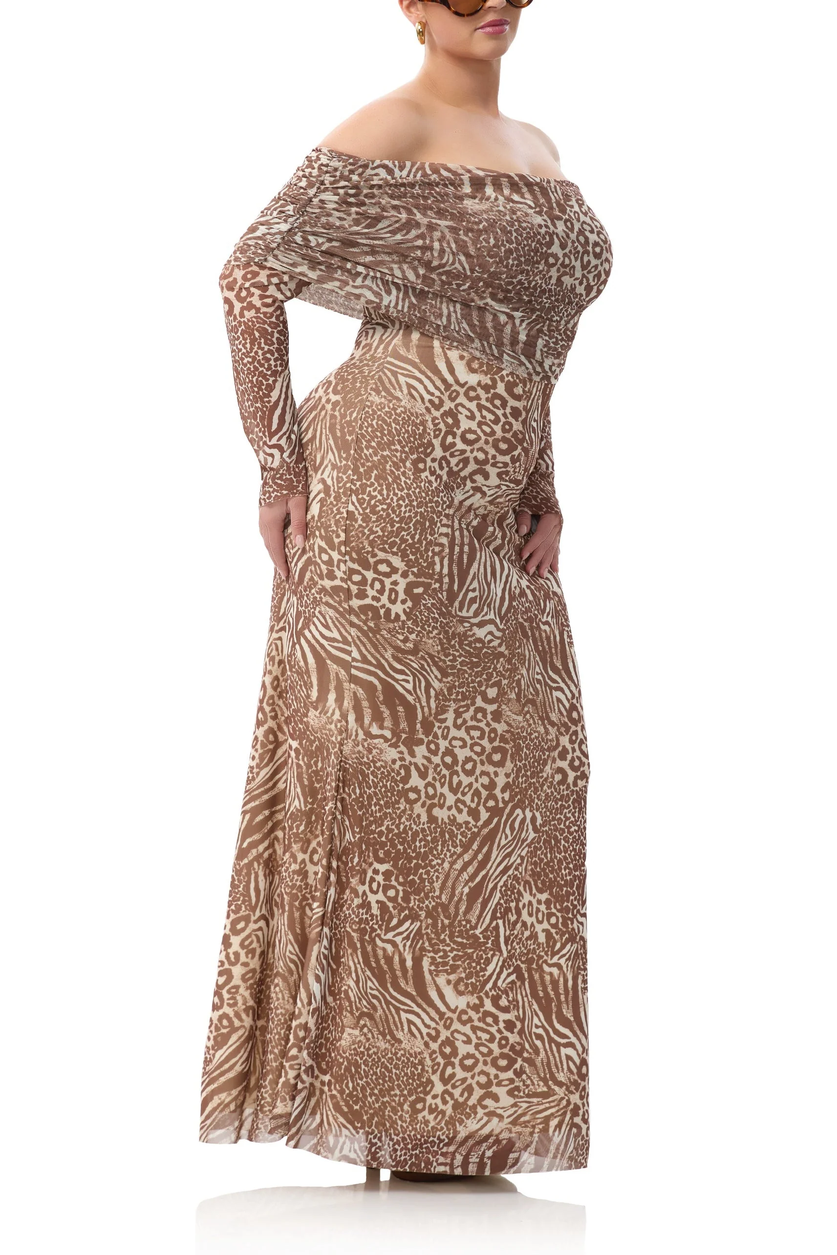 Thelma Dress | Taupe Animal - Image 4