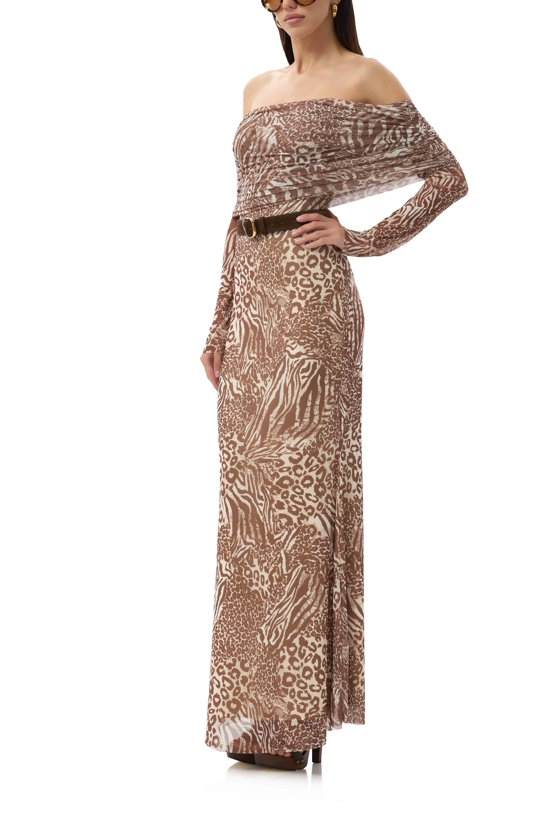 Thelma Dress | Taupe Animal - Image 5