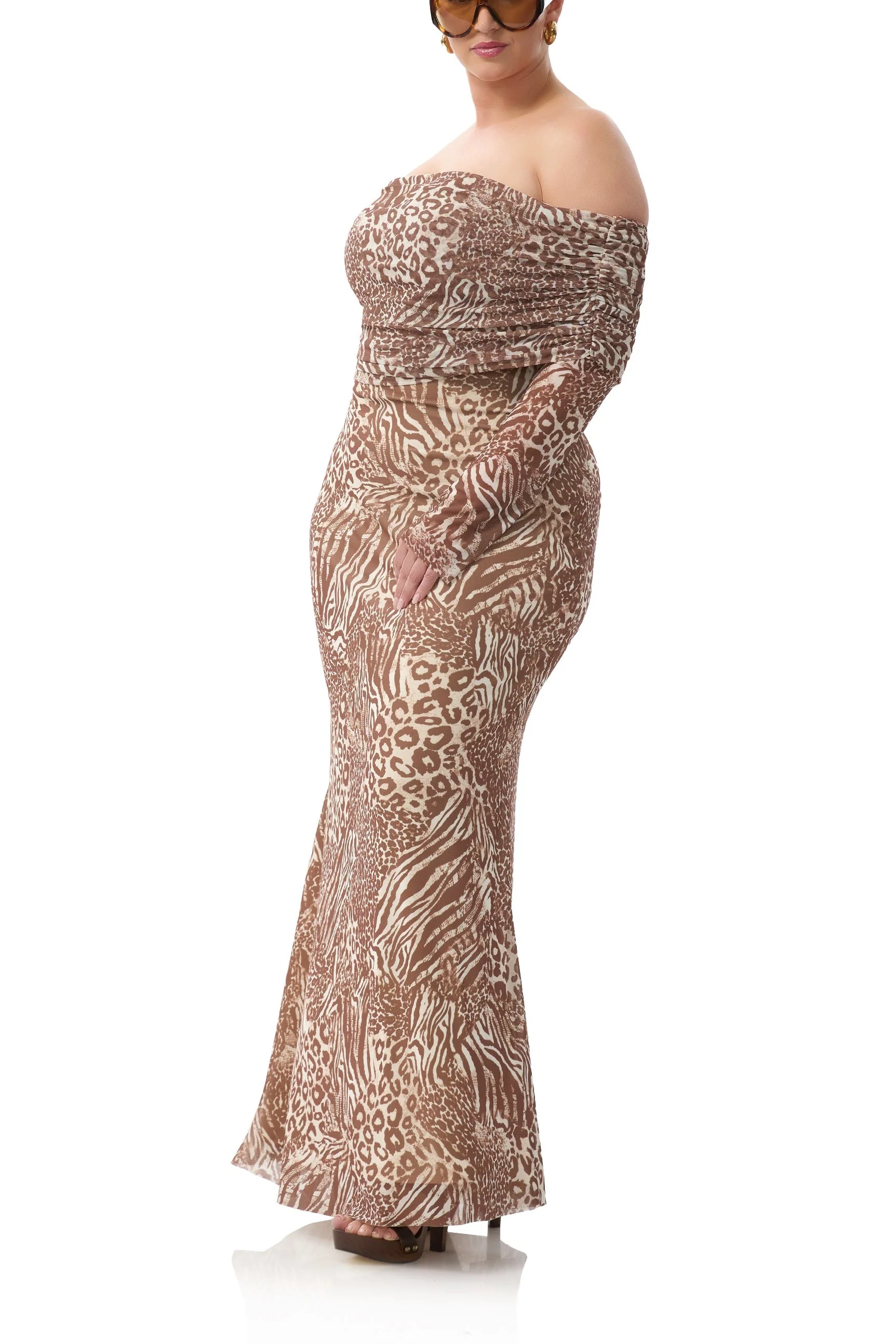 Thelma Dress | Taupe Animal - Image 6