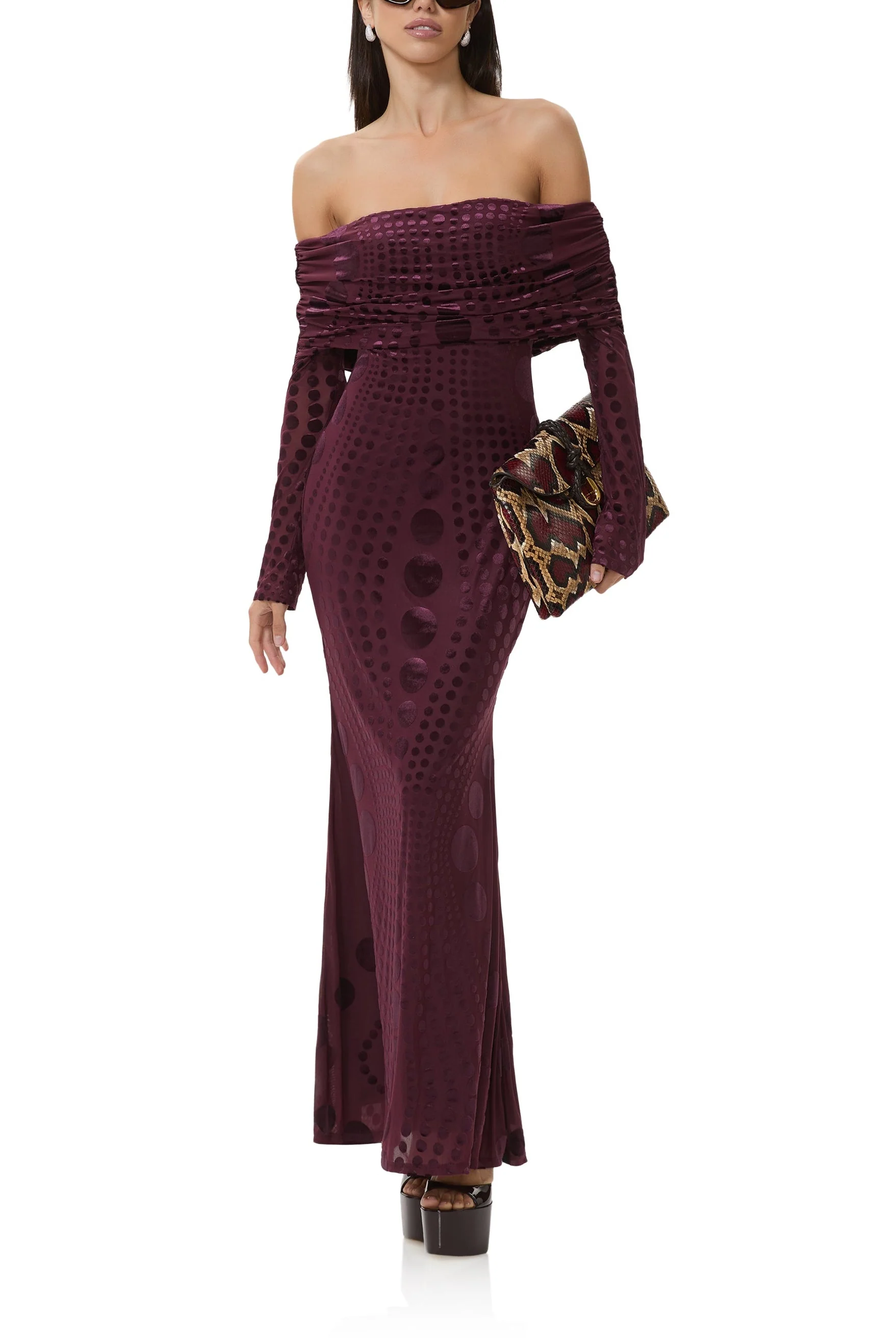 Thelma Velvet Dress | Cab Tonal Dot