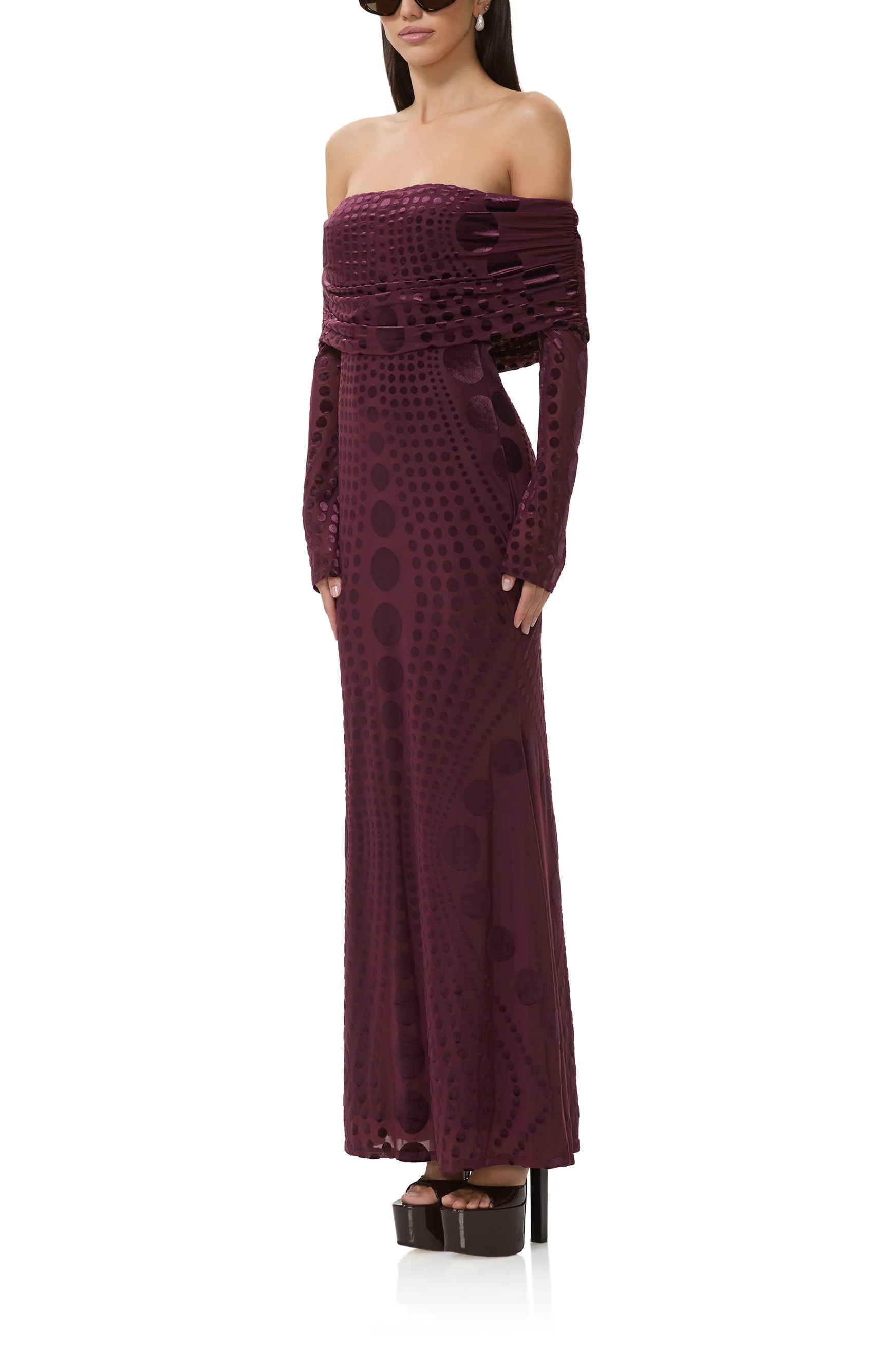 Thelma Velvet Dress | Cab Tonal Dot - Image 5