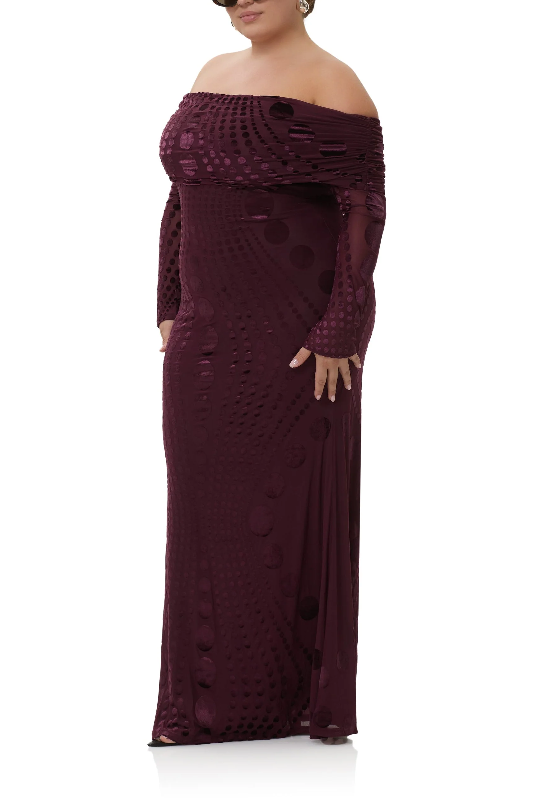 Thelma Velvet Dress | Cab Tonal Dot - Image 6