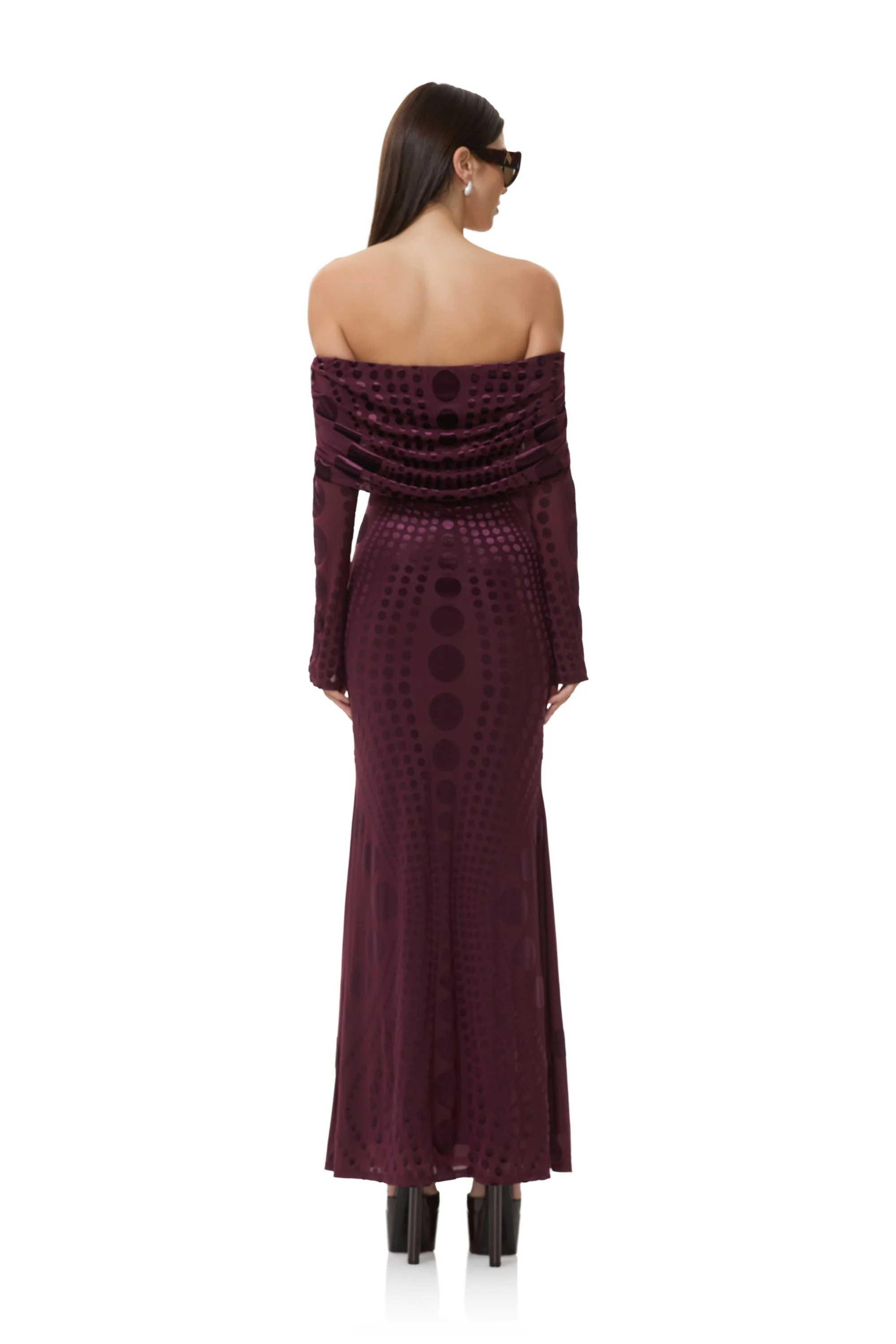 Thelma Velvet Dress | Cab Tonal Dot - Image 7