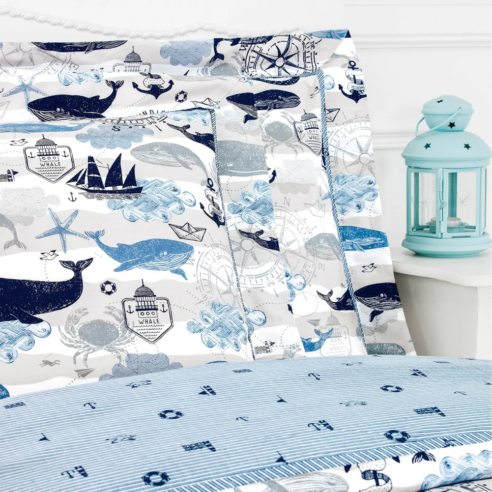 Baby | Pillowcase - Sea Adventures | Snow/White/Blue