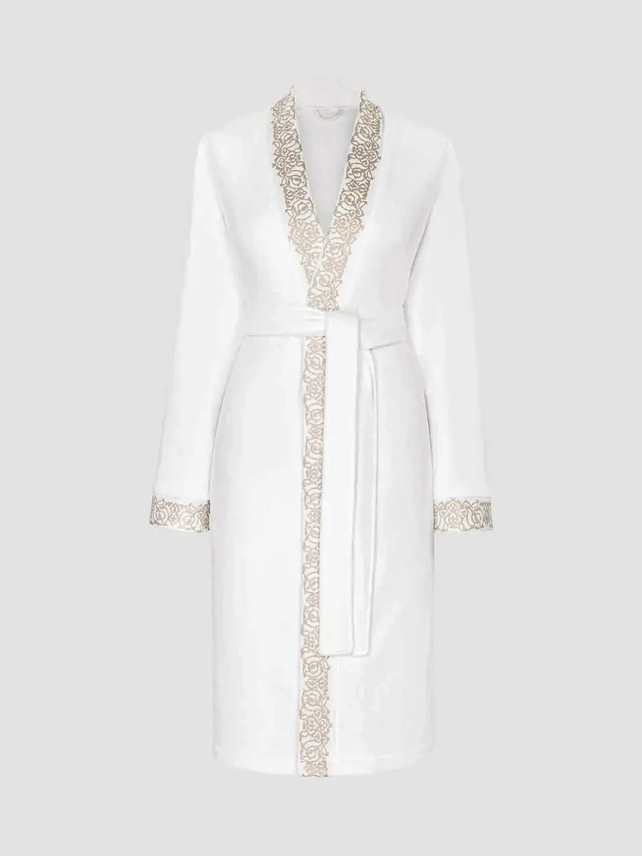Bathrobe - Olympia | Snow White/Pink Ecru - Image 5