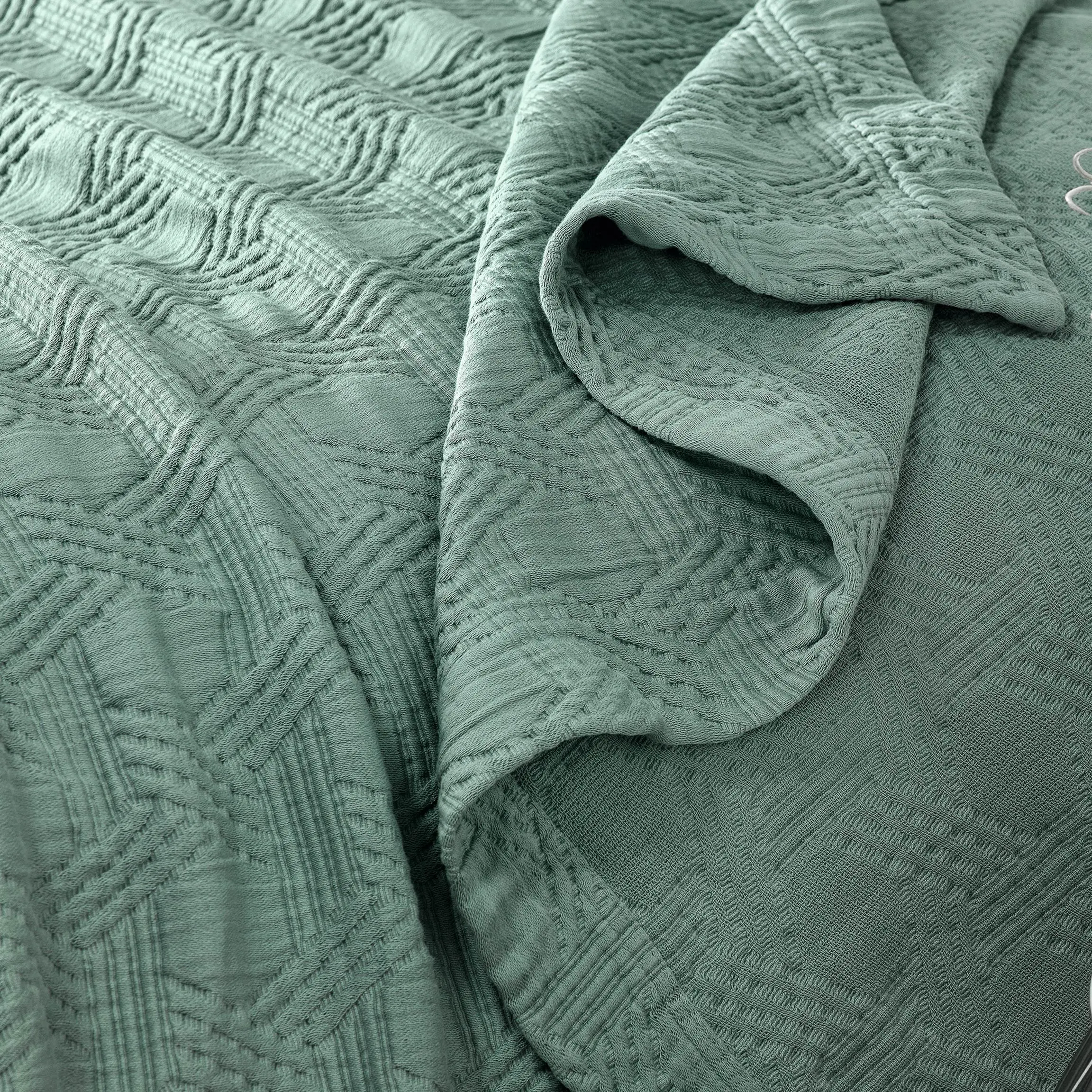 Bedspread - Maisie | Green | 95" x 102" - Image 4