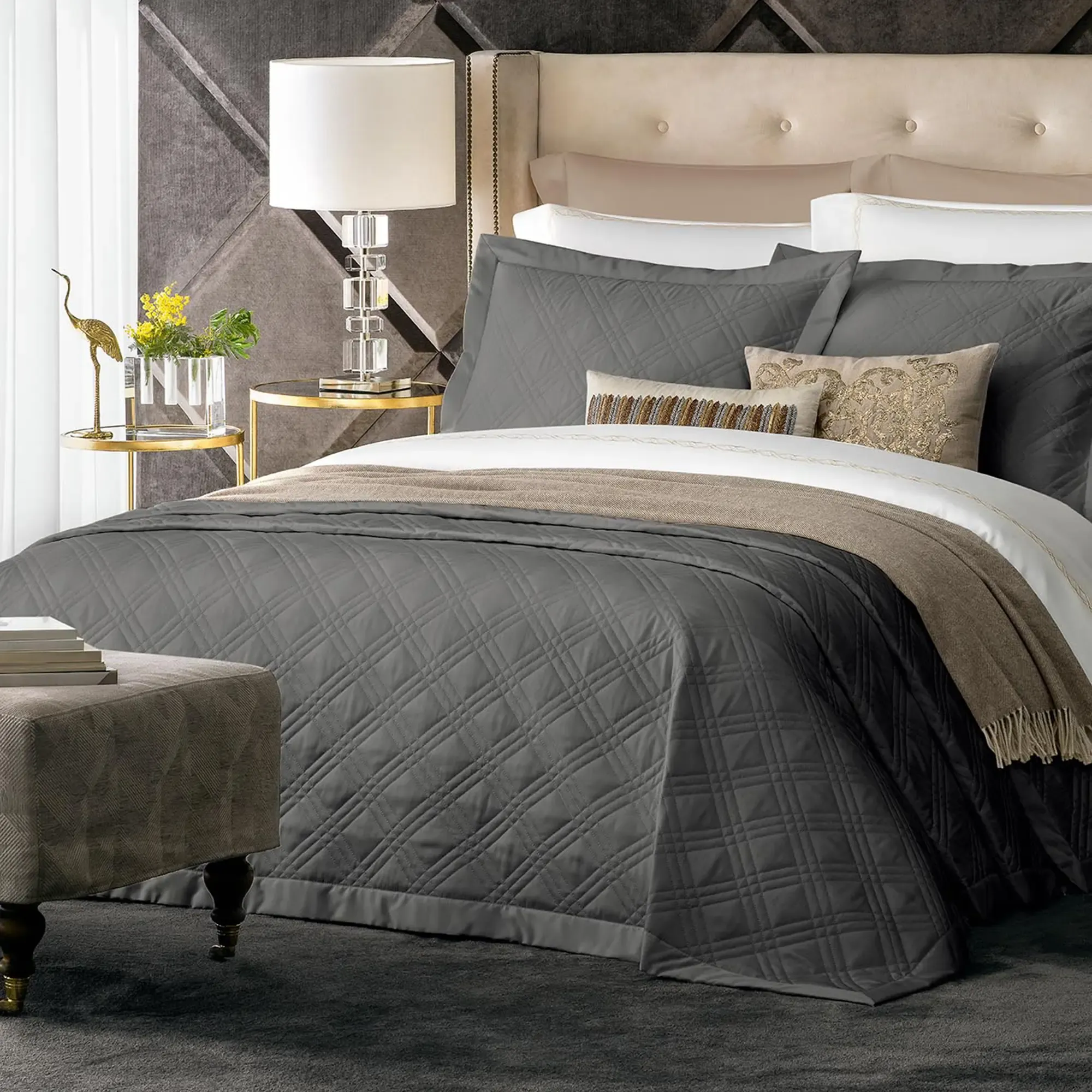 Bedspread - Orlean | Dark Grey | 102" x 102"