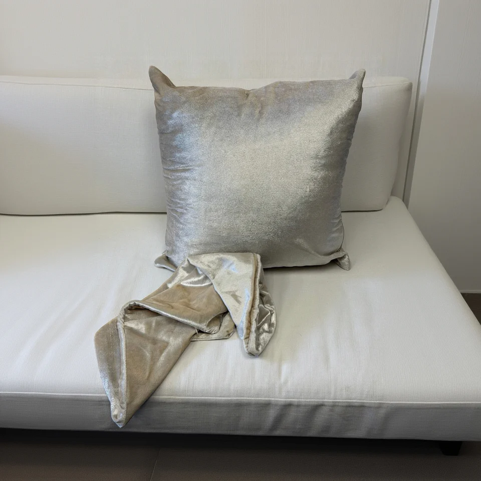 Shiny Decorative Pillow-Case | Silver | 20" x 20"