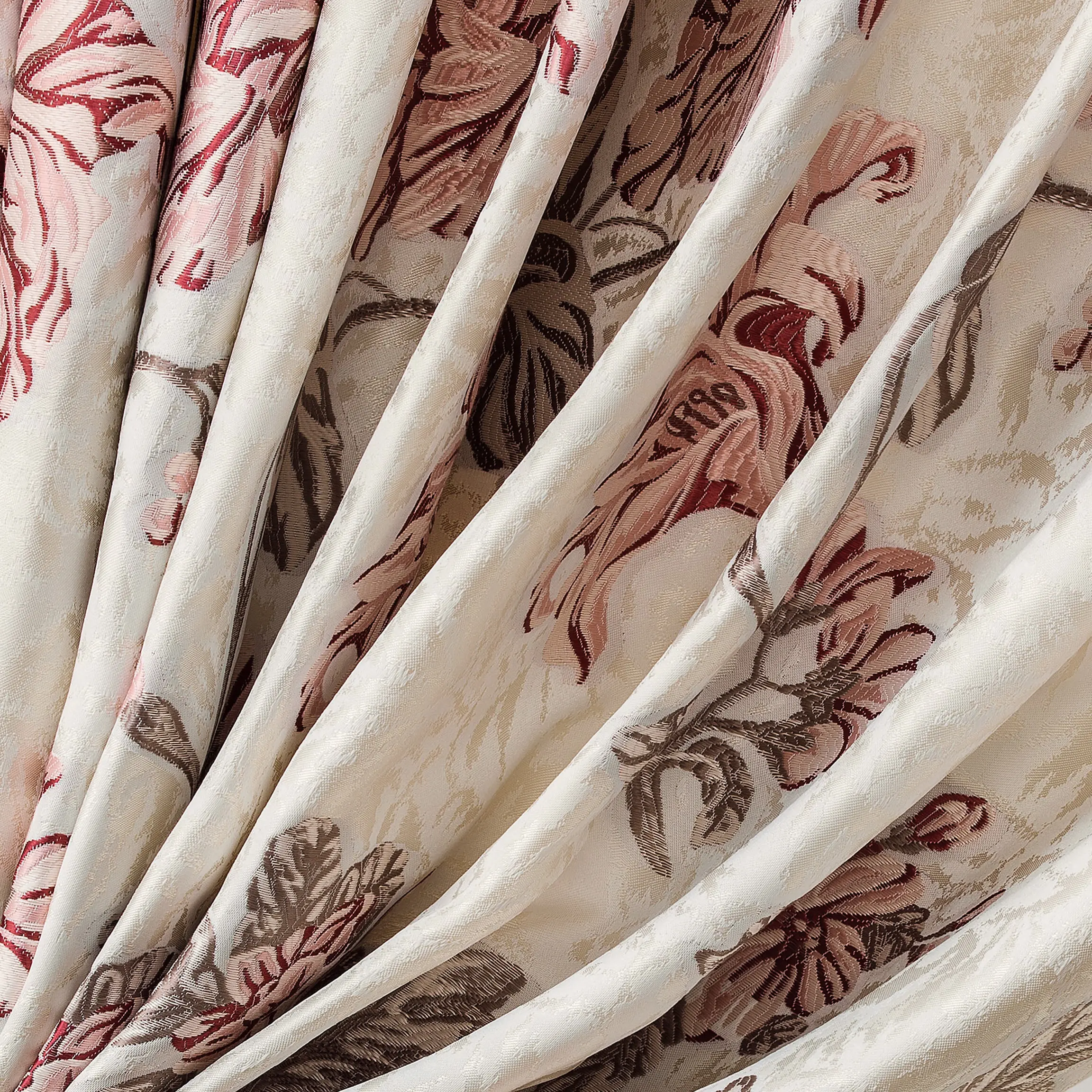 Curtains - Nymph | Pearl Ecru/Bordeaux/Pink | 102" x 118" - Image 2