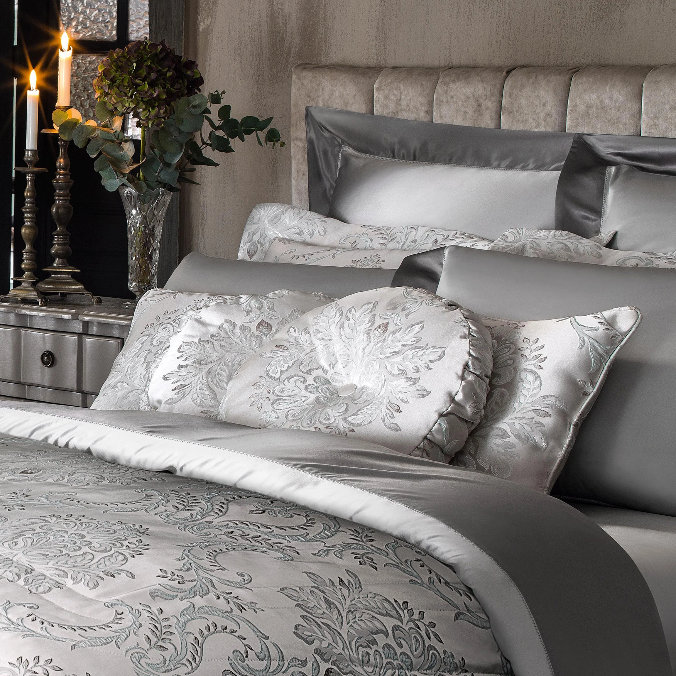 Decorative Pillowcase - Edelweiss | Silver/Light Gray/Pale Blue | 20" x 28"