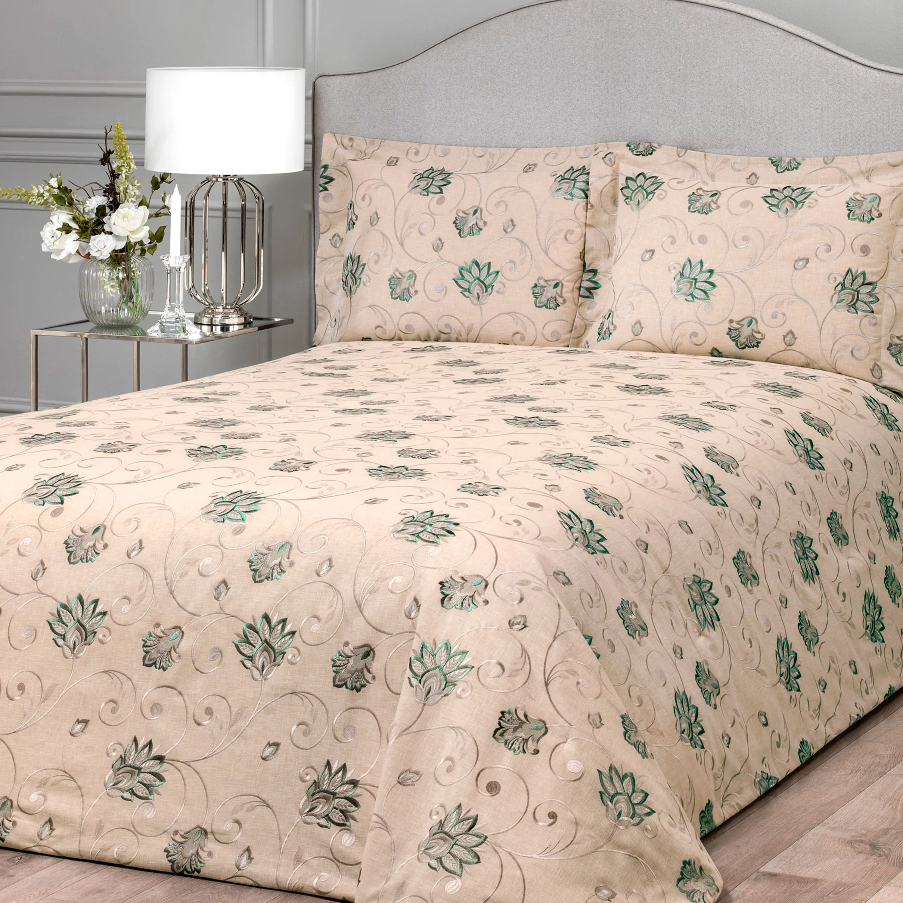 Decorative Pillowcase - Eloise | Beige/Green | 20" x 28" - Image 4