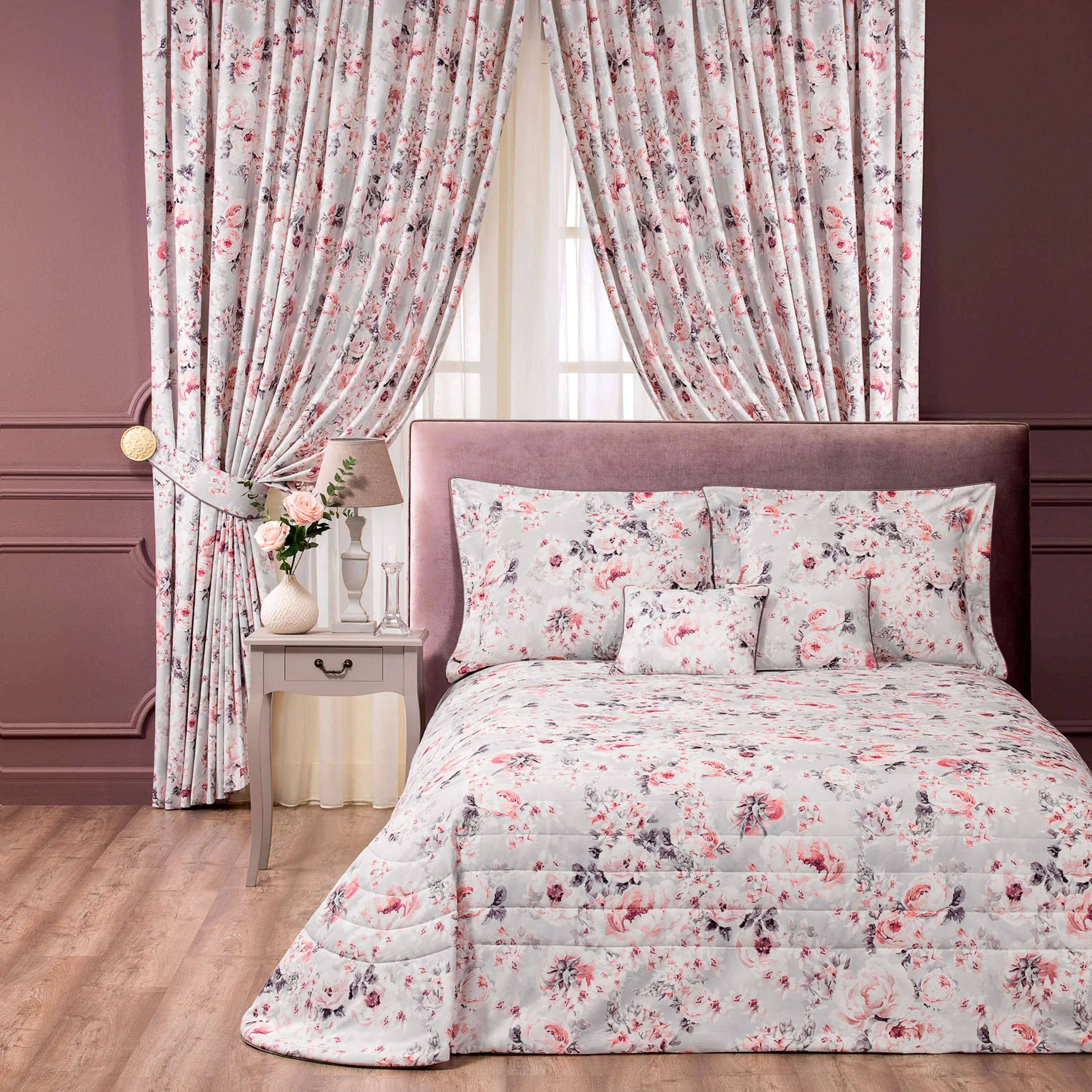 Decorative Pillowcase - Loretta | Light Gray/Iridescent Coral | 12" x 16" - Image 5