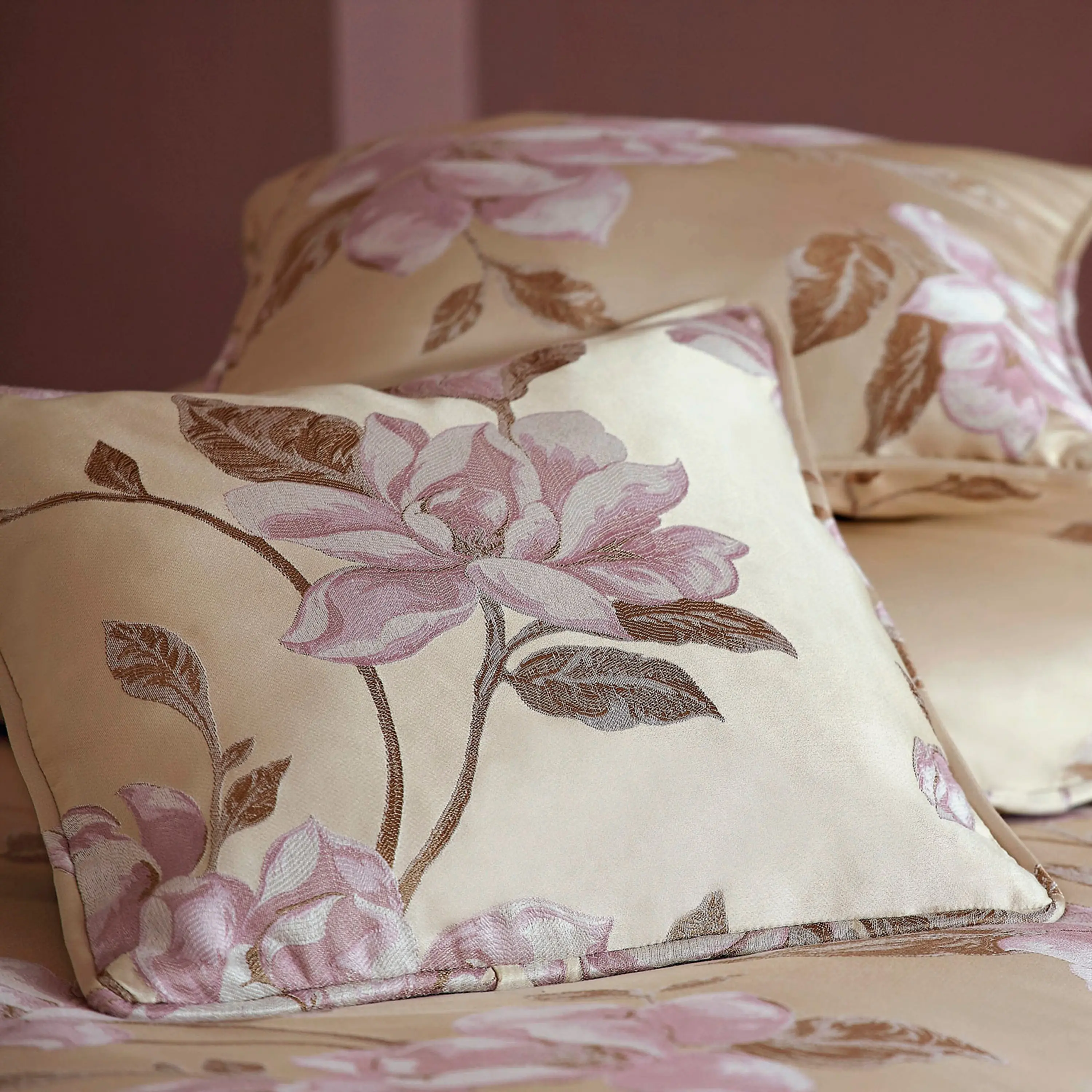 Decorative Pillowcase - Milena | Golden/Beige/Lilac | 16" x 16"
