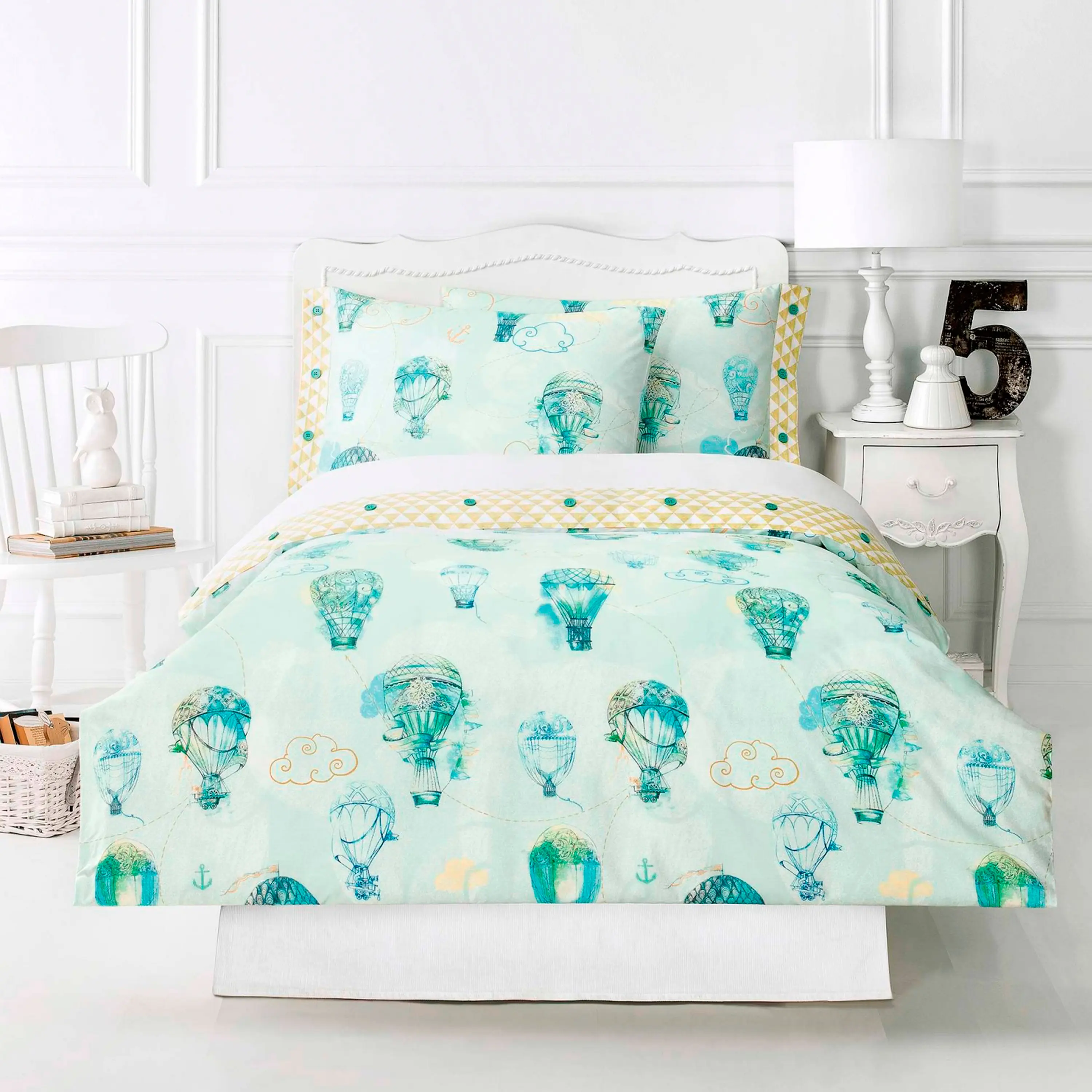 Duvet Сover - Air Baloon Dreams | Turquoise/White | Single