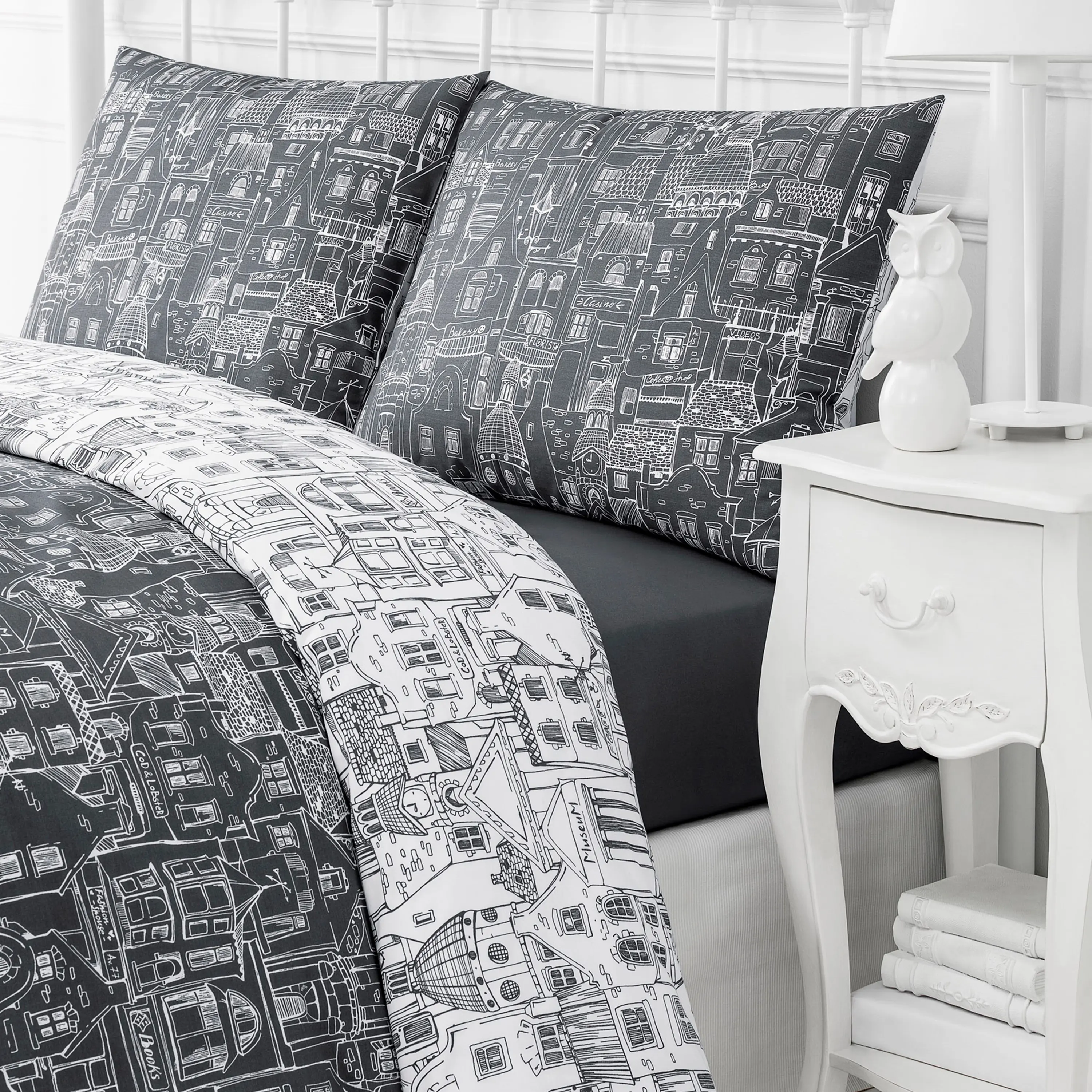 Duvet Cover - City | Grey | Full - Image 2