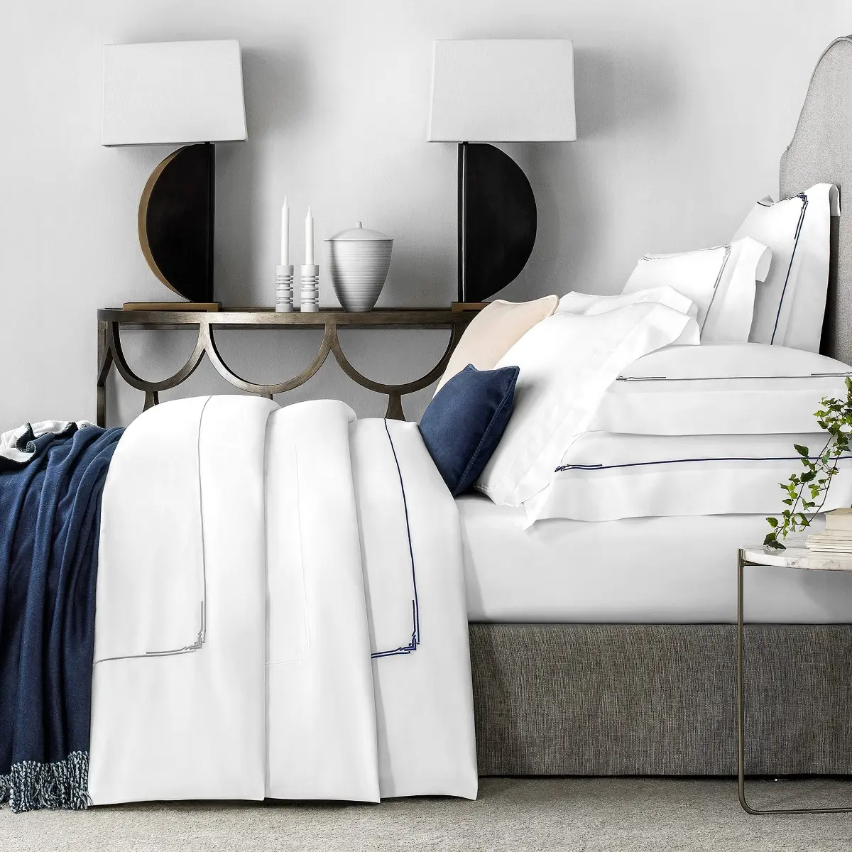Duvet Cover - Jasper | White/Blue | King - Image 4