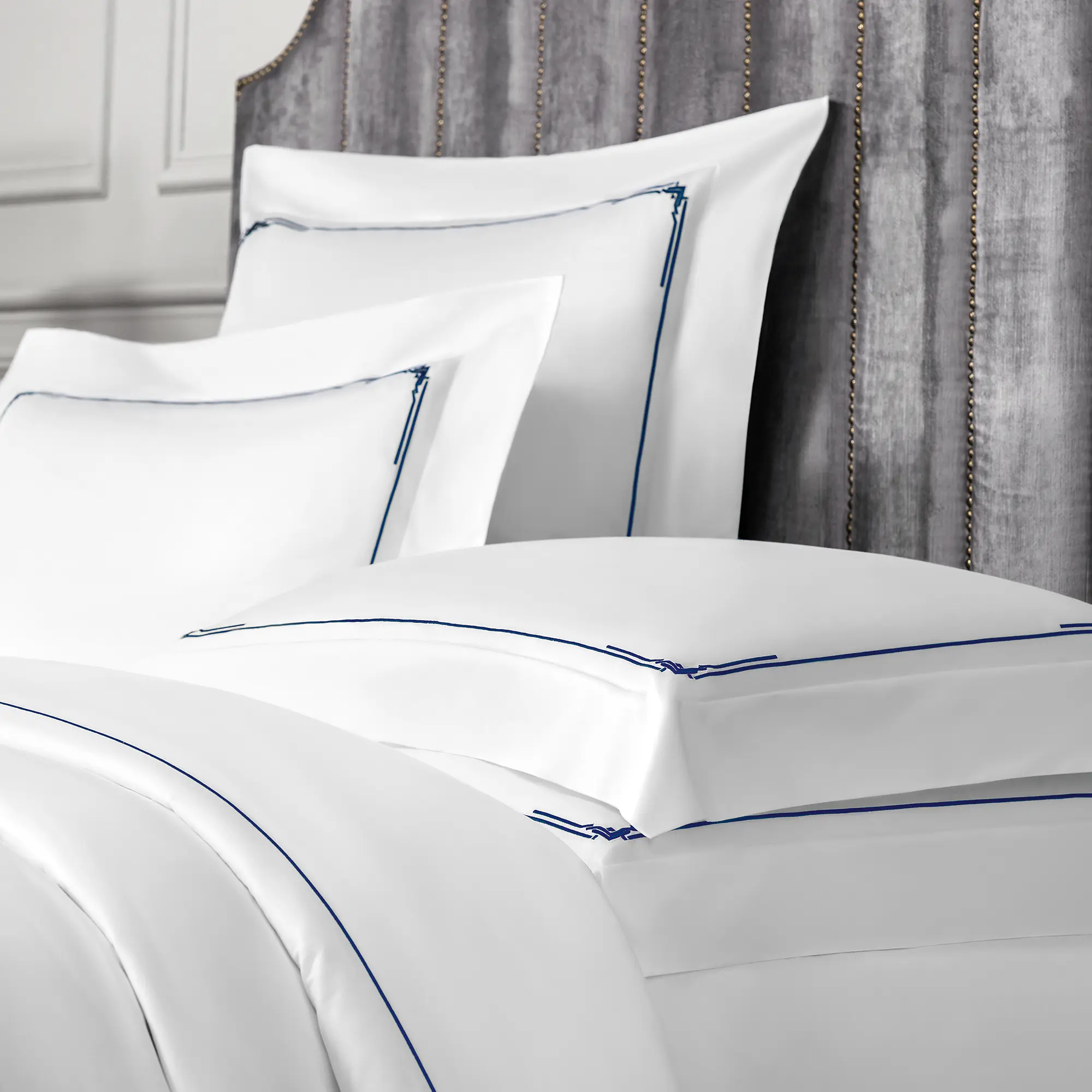 Duvet Cover - Jasper | White/Blue | Super King - Image 3
