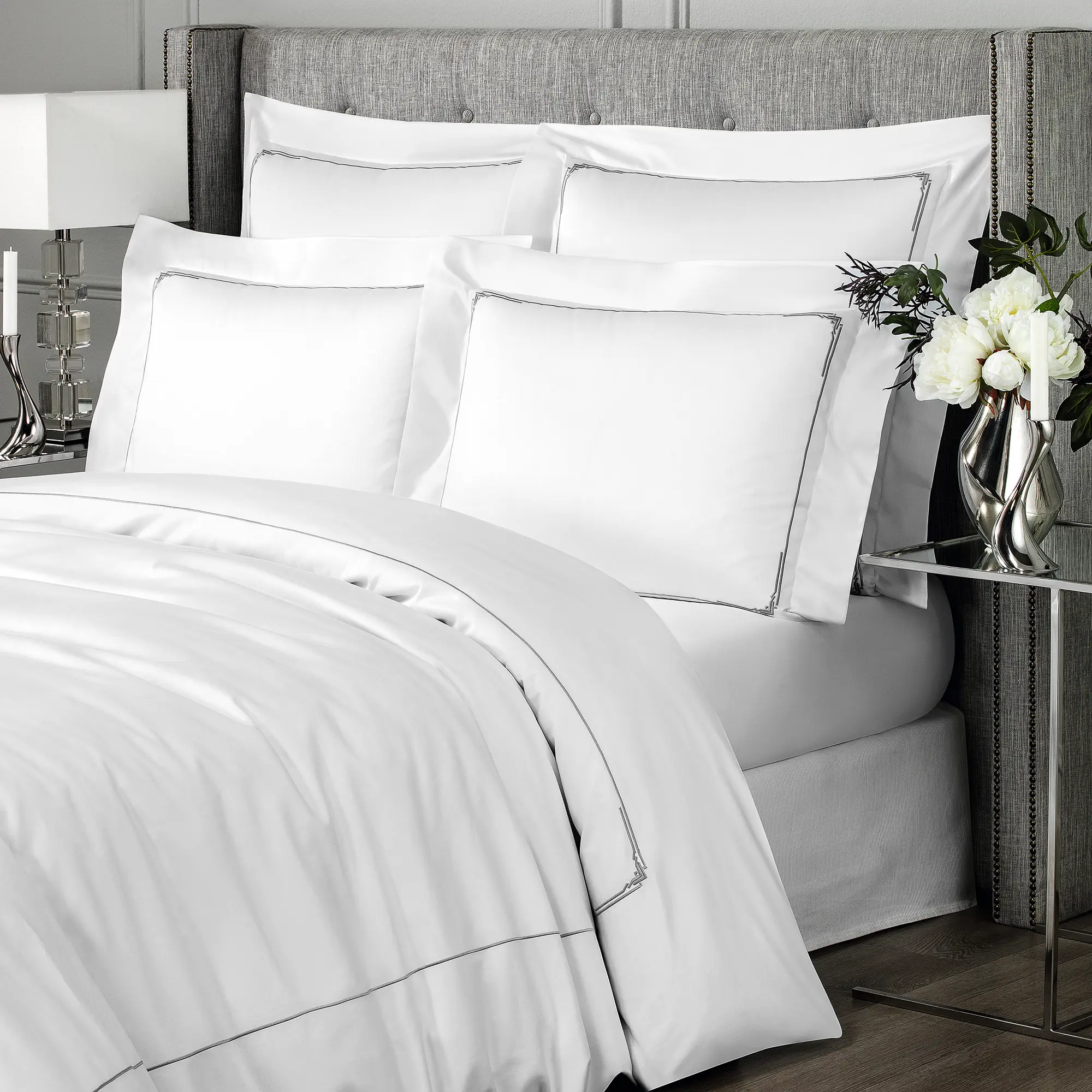 Duvet Cover - Jasper | White/Grey | King - Image 4