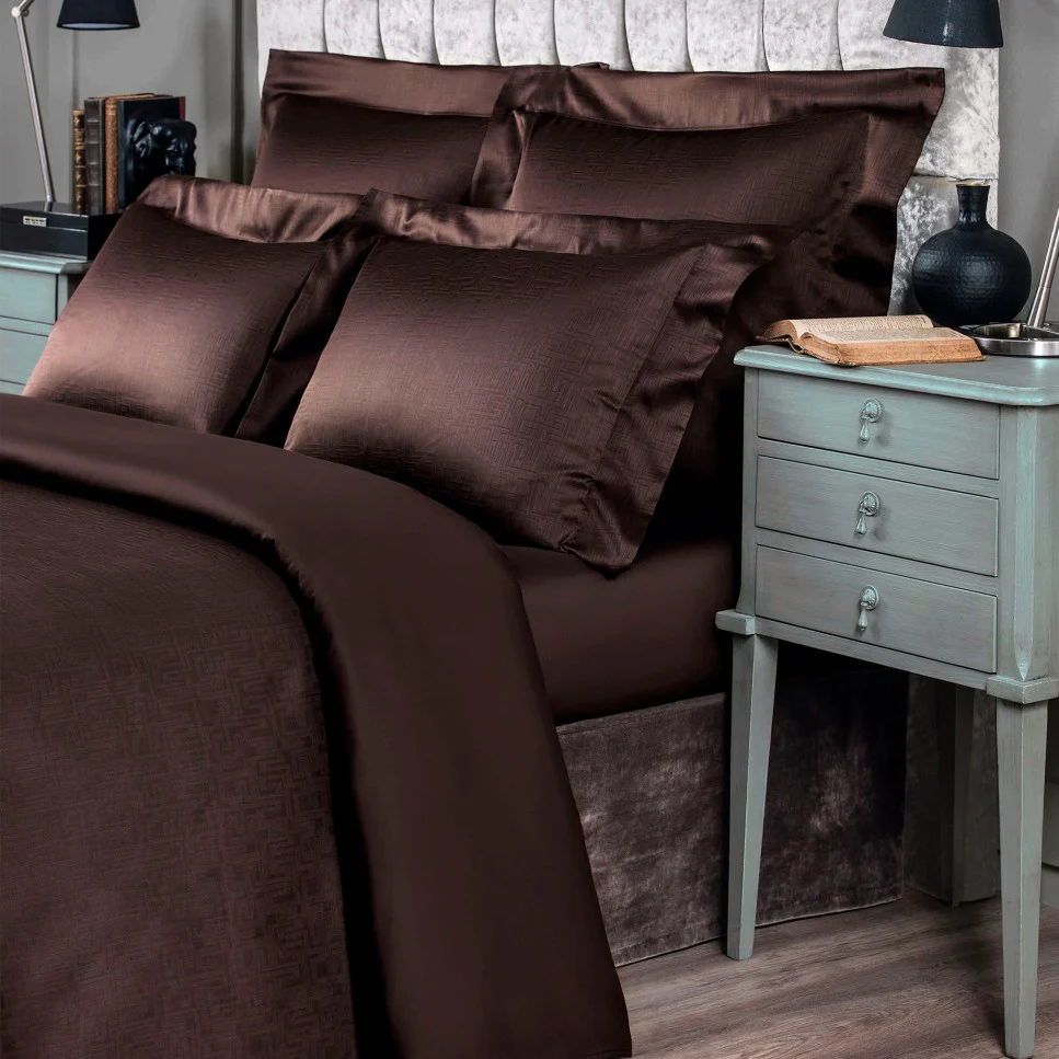 Duvet Cover - Lester | Chocolate Brown | Super King