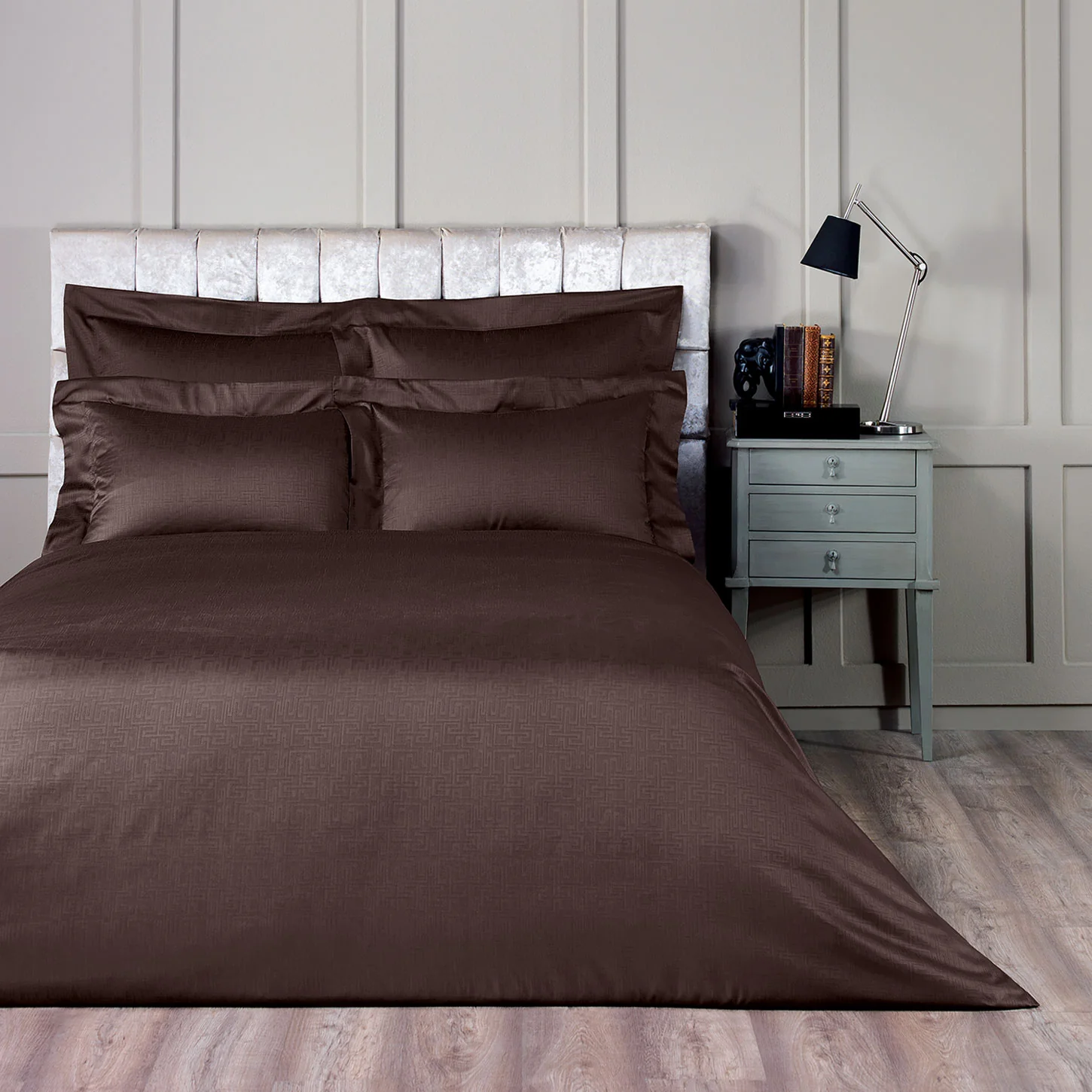 Duvet Cover - Lester | Chocolate Brown | Super King - Image 3