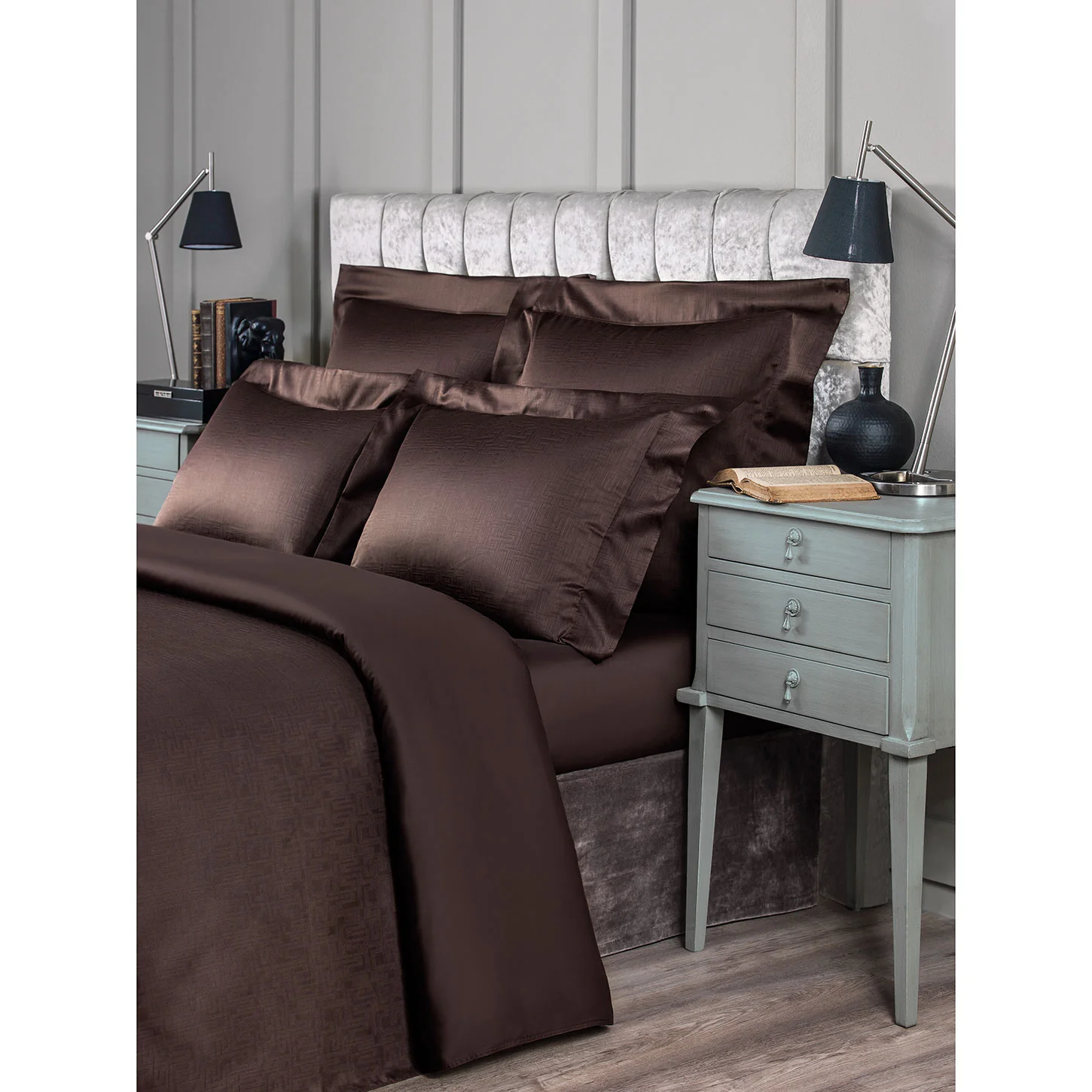 Duvet Cover - Lester | Chocolate Brown | Super King - Image 4