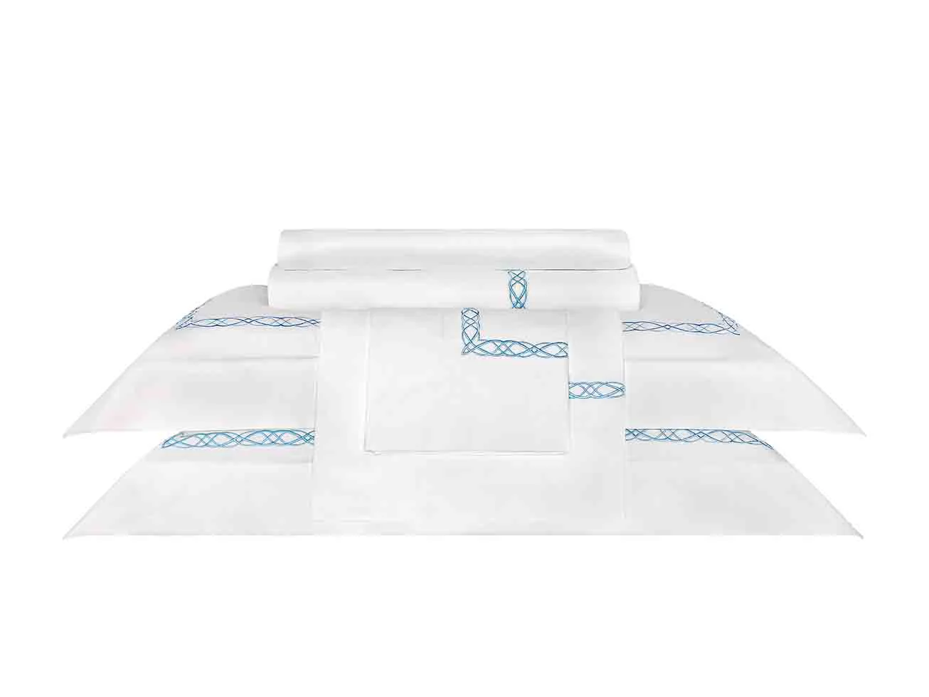 Duvet Cover - Mia | White/Blue | Queen - Image 4
