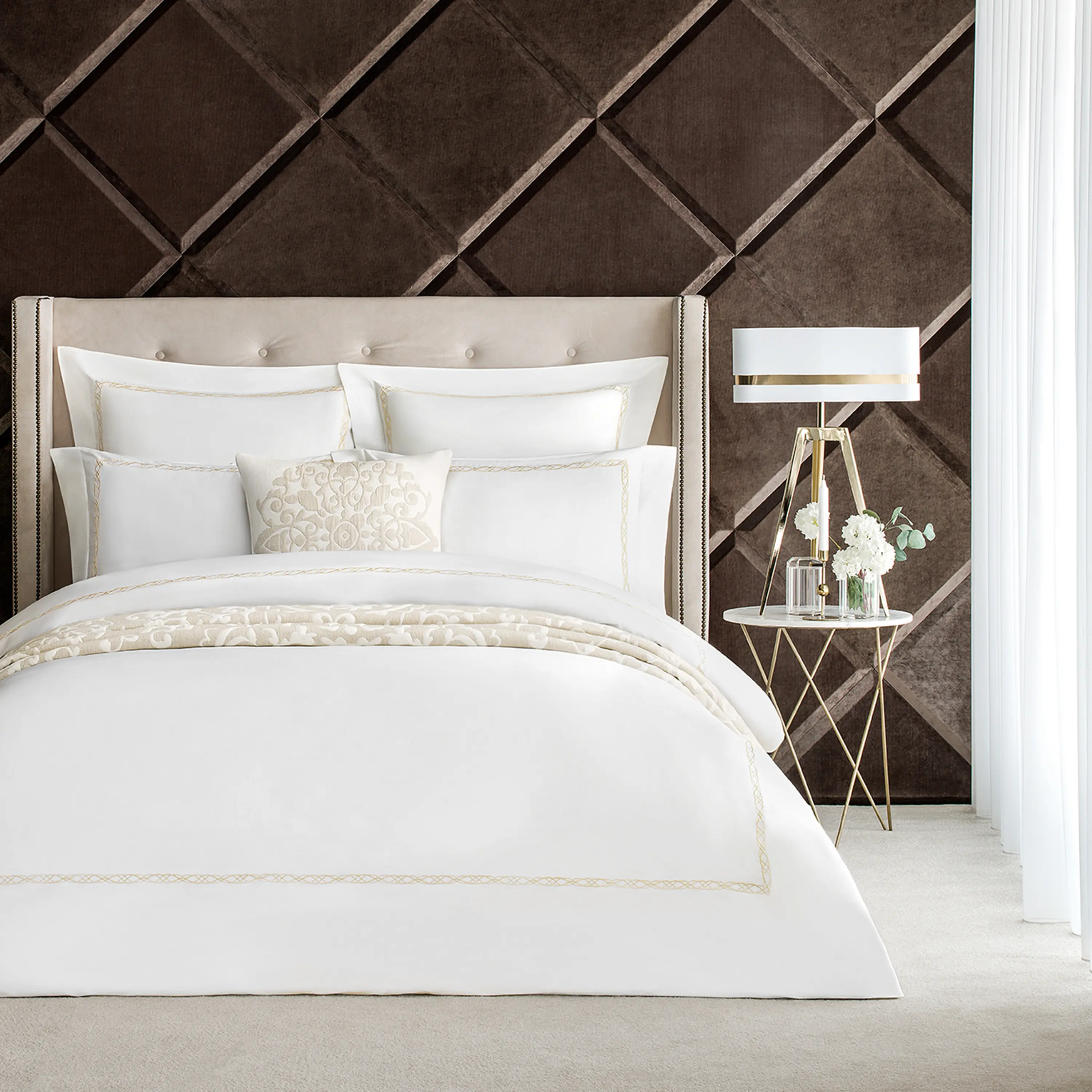 Duvet Cover - Mia | White/Gold | Twin