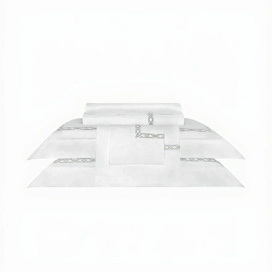 Duvet Cover - Mia | White/Silver | Queen