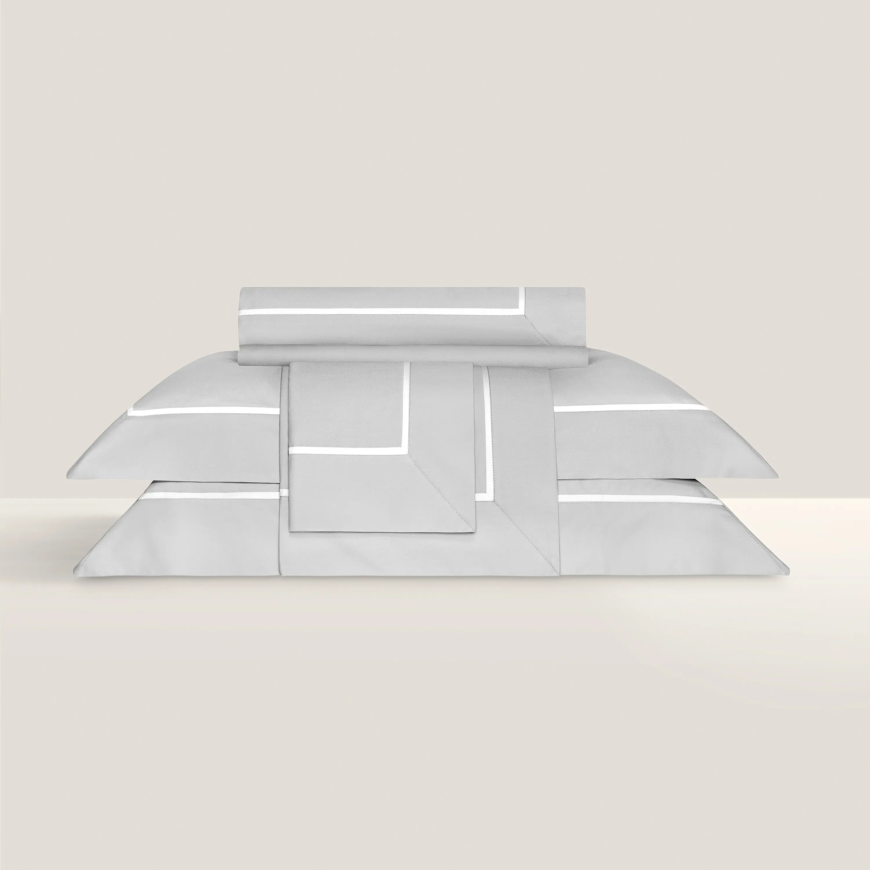 Duvet Cover - Plaza | White/Grey | Super King - Image 5