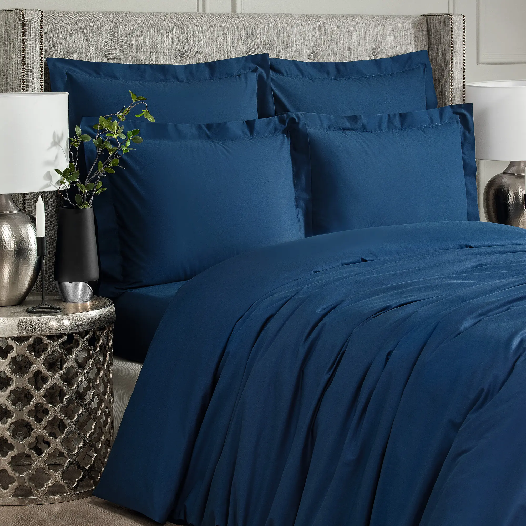Duvet Cover - Royal | Grey | Full - Image 4