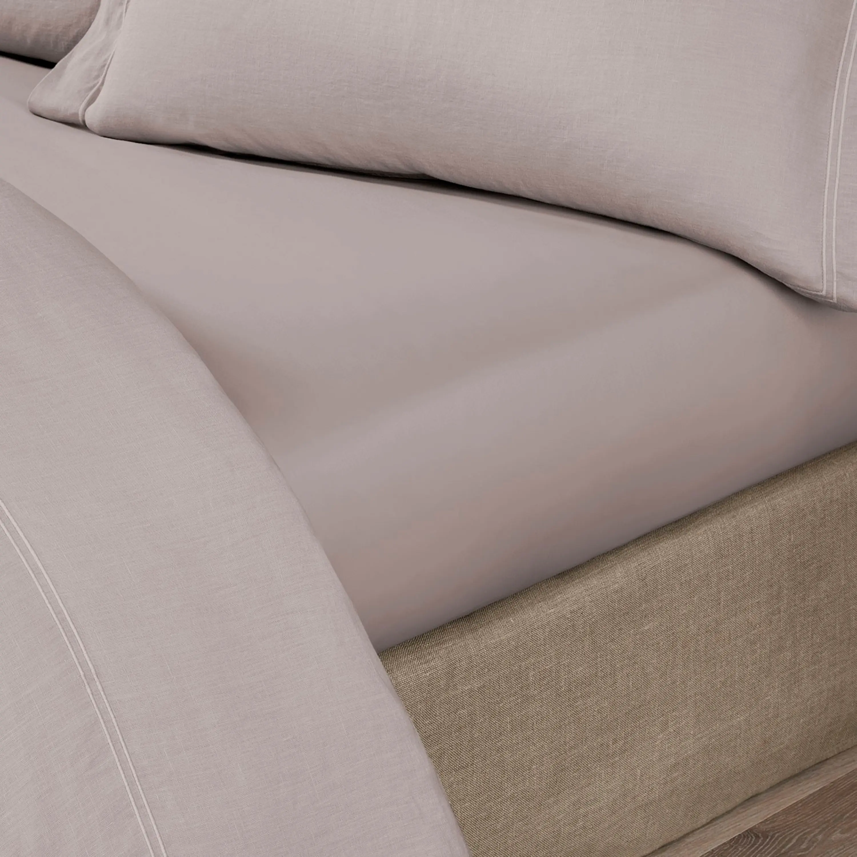 Flat Sheet - Organic | Natural Gray/Beige | King