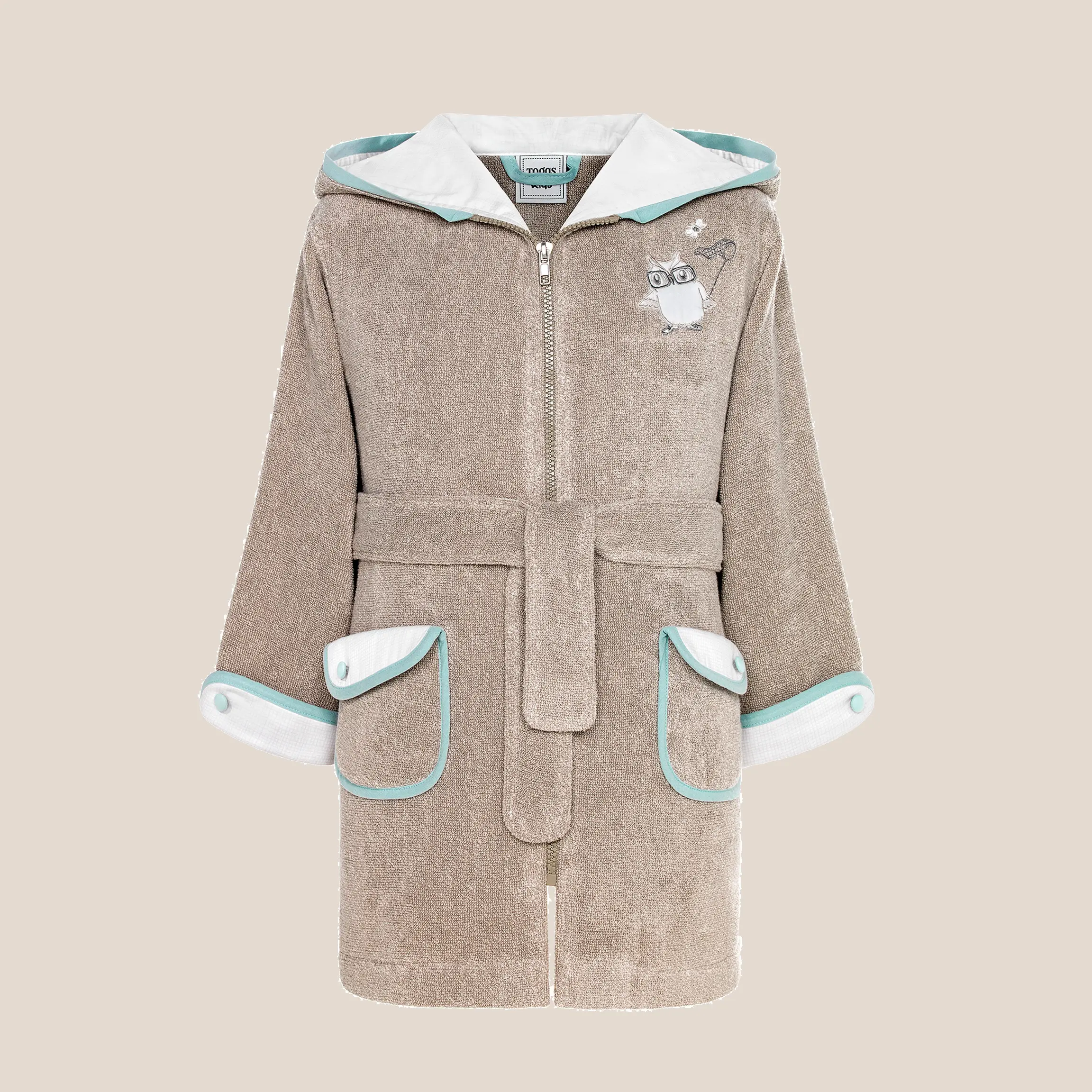 Kids | Bathrobe - Cheeky Owls | Beige | Kids | 5-6 Years