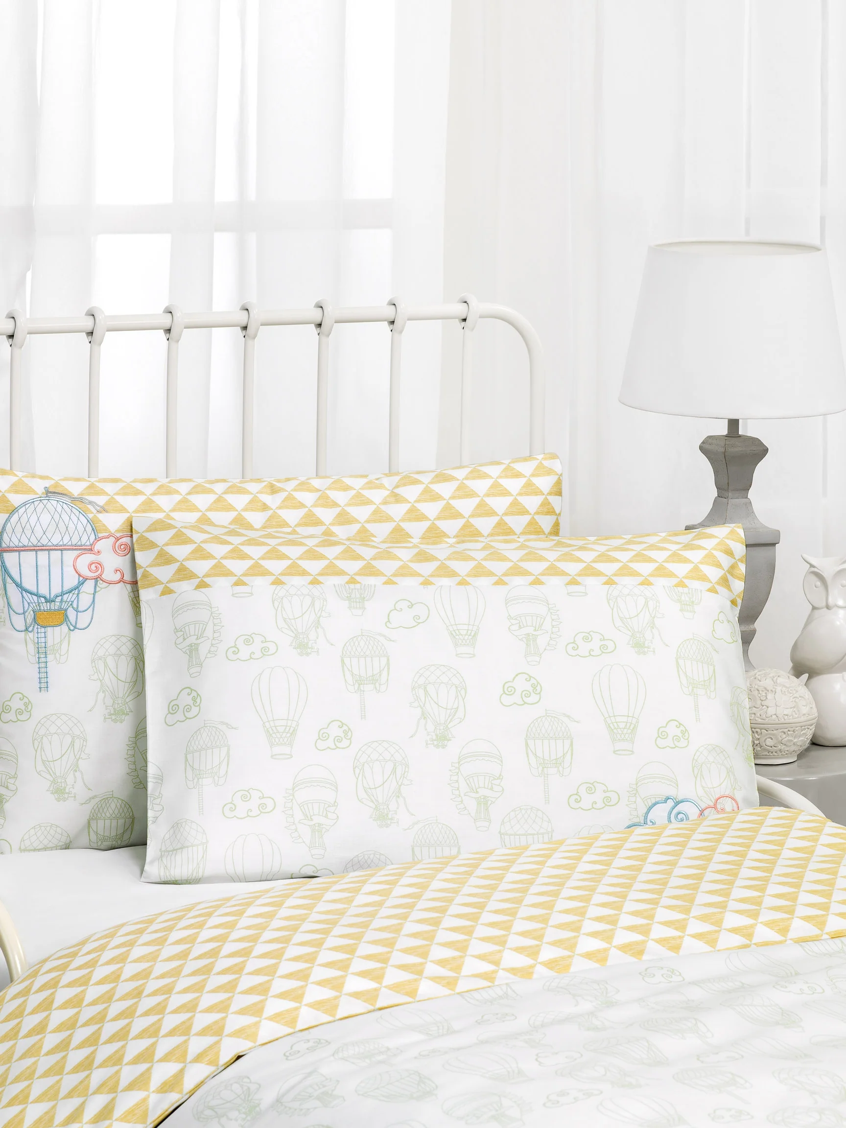 Kids | Flat Sheet - Air Baloon Dreams | Turquoise/White - Image 4