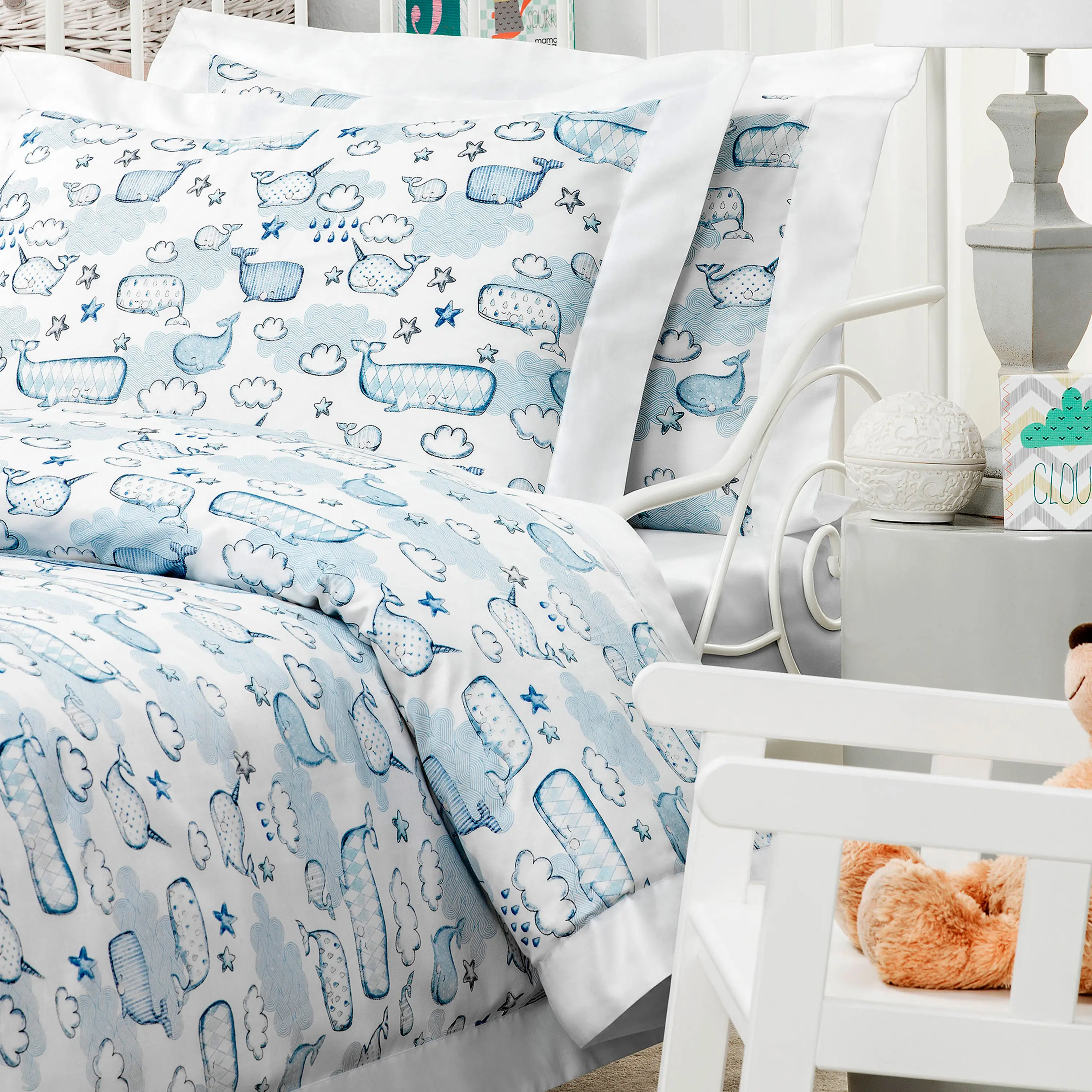 Kids | Flat Sheet - Sea Adventures Sky | Light Blue