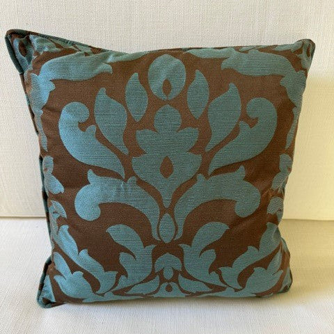 Medallion Decorative Pillow | Brown/Blue | 16" x 16"