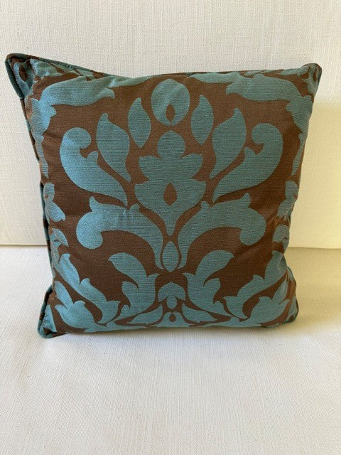 Medallion Decorative Pillow | Brown/Blue | 16" x 16" - Image 2