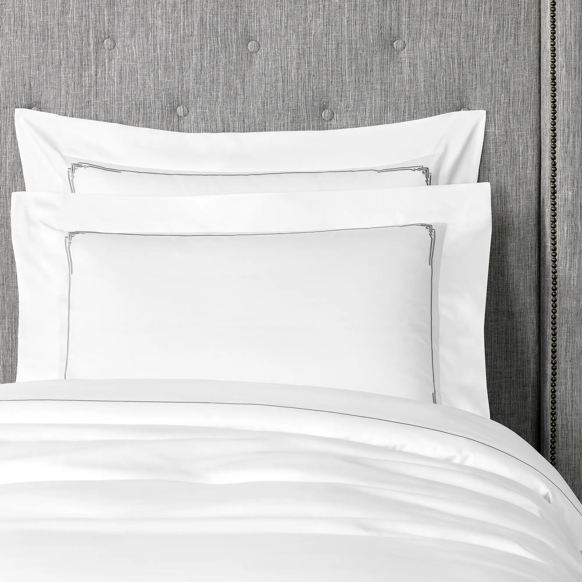 Pillowcase - Jasper | White/Grey | Euro