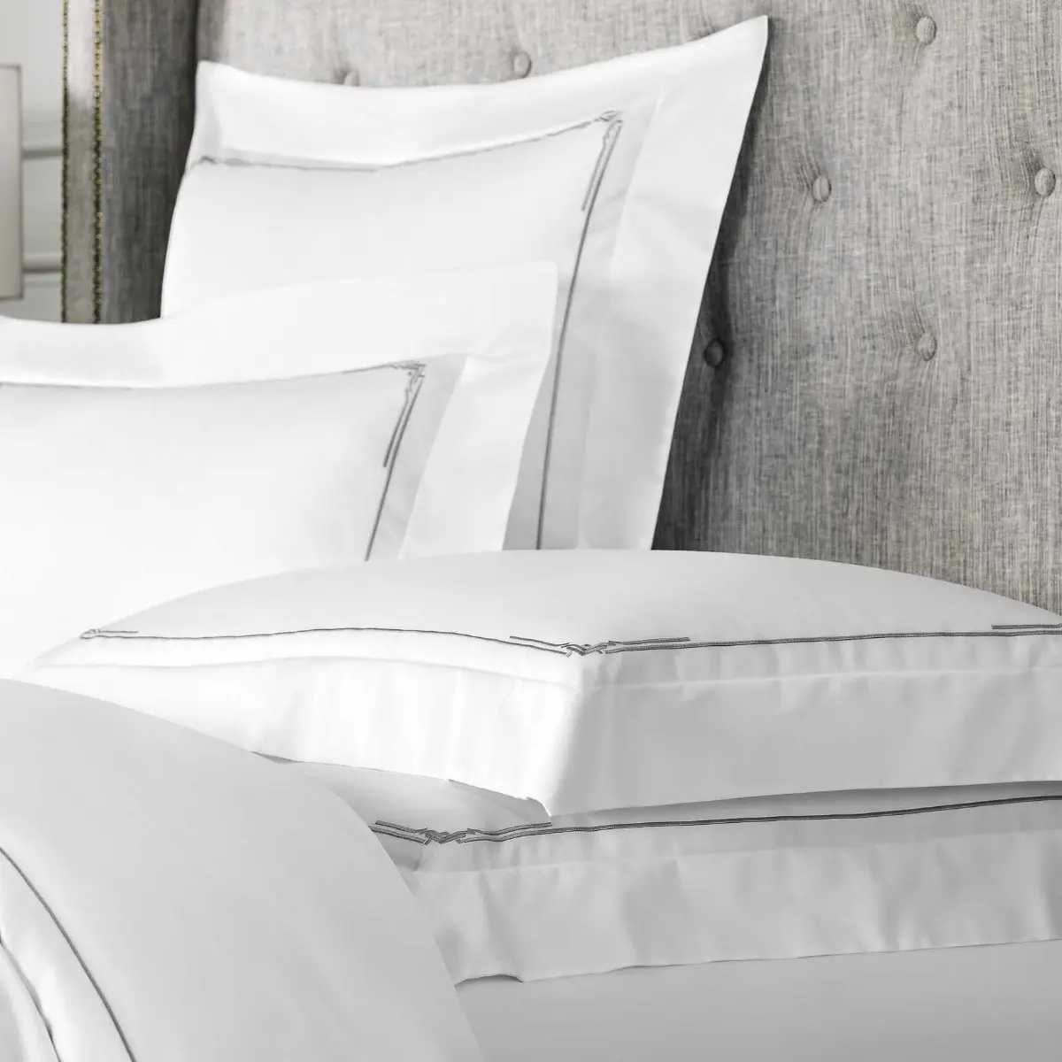 Pillowcase - Jasper | White/Grey | King - Image 2